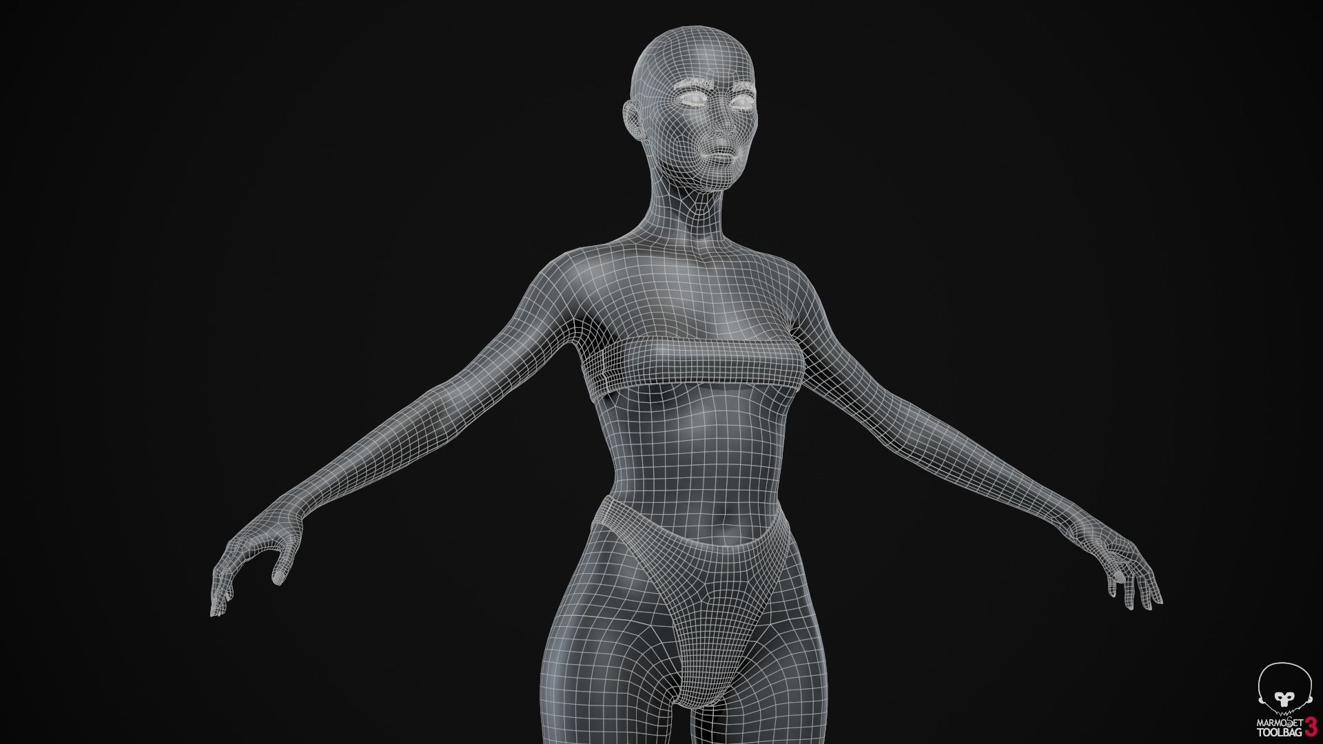 Woman body Low-poly 3D model_28