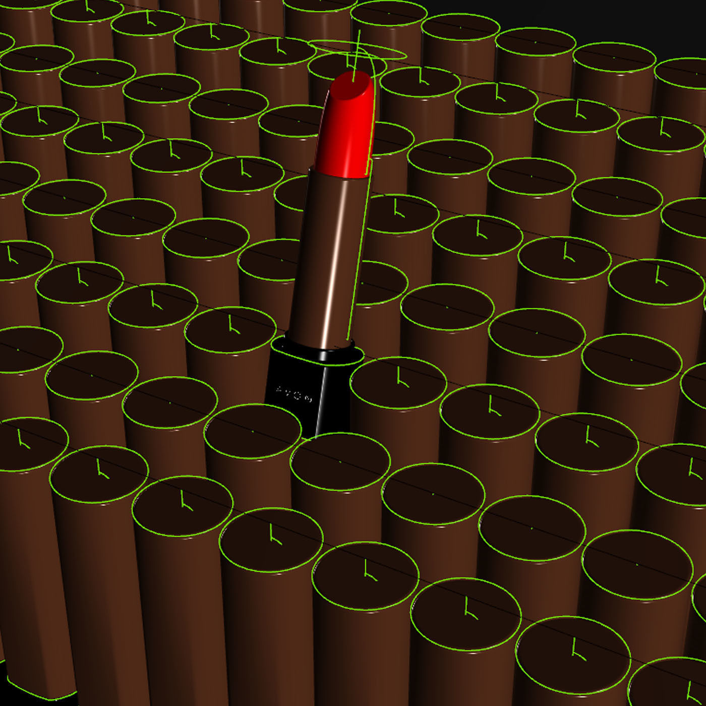 Lipstick-DAS--DigitalArtStudio-3D gold sphere 3D model_1