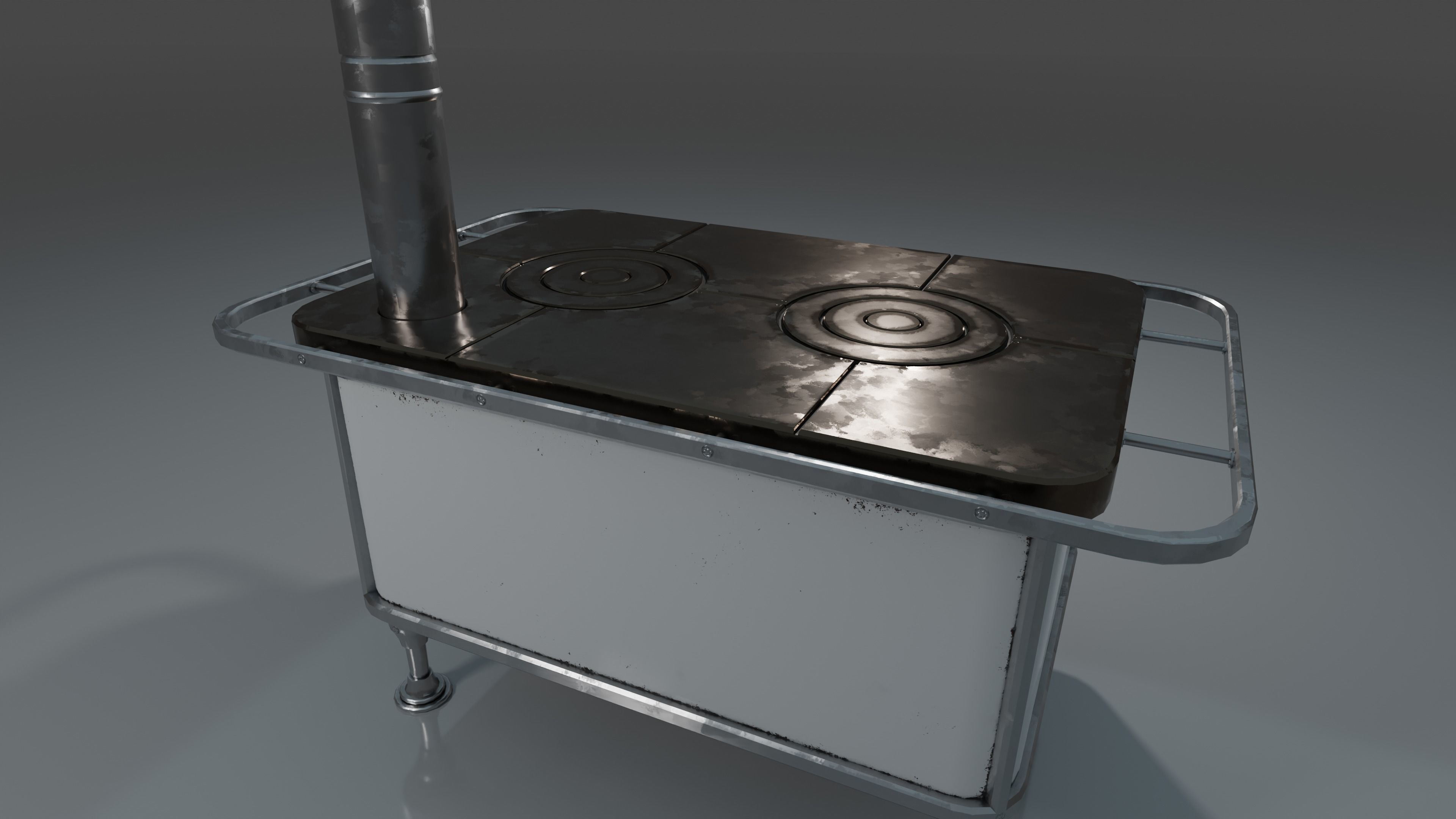 Wood Burning Stove Low-poly 3D model_8