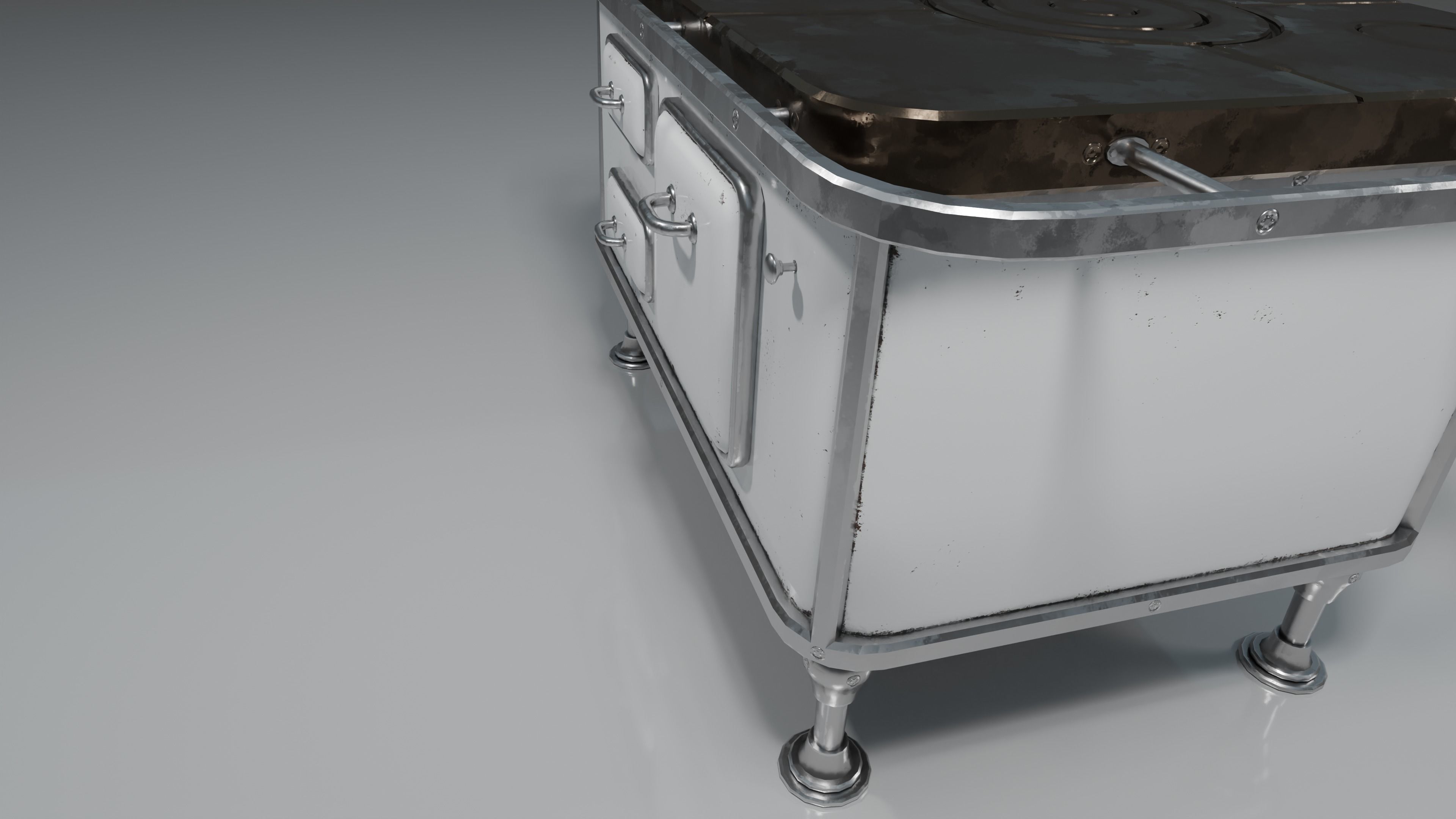 Wood Burning Stove Low-poly 3D model_15