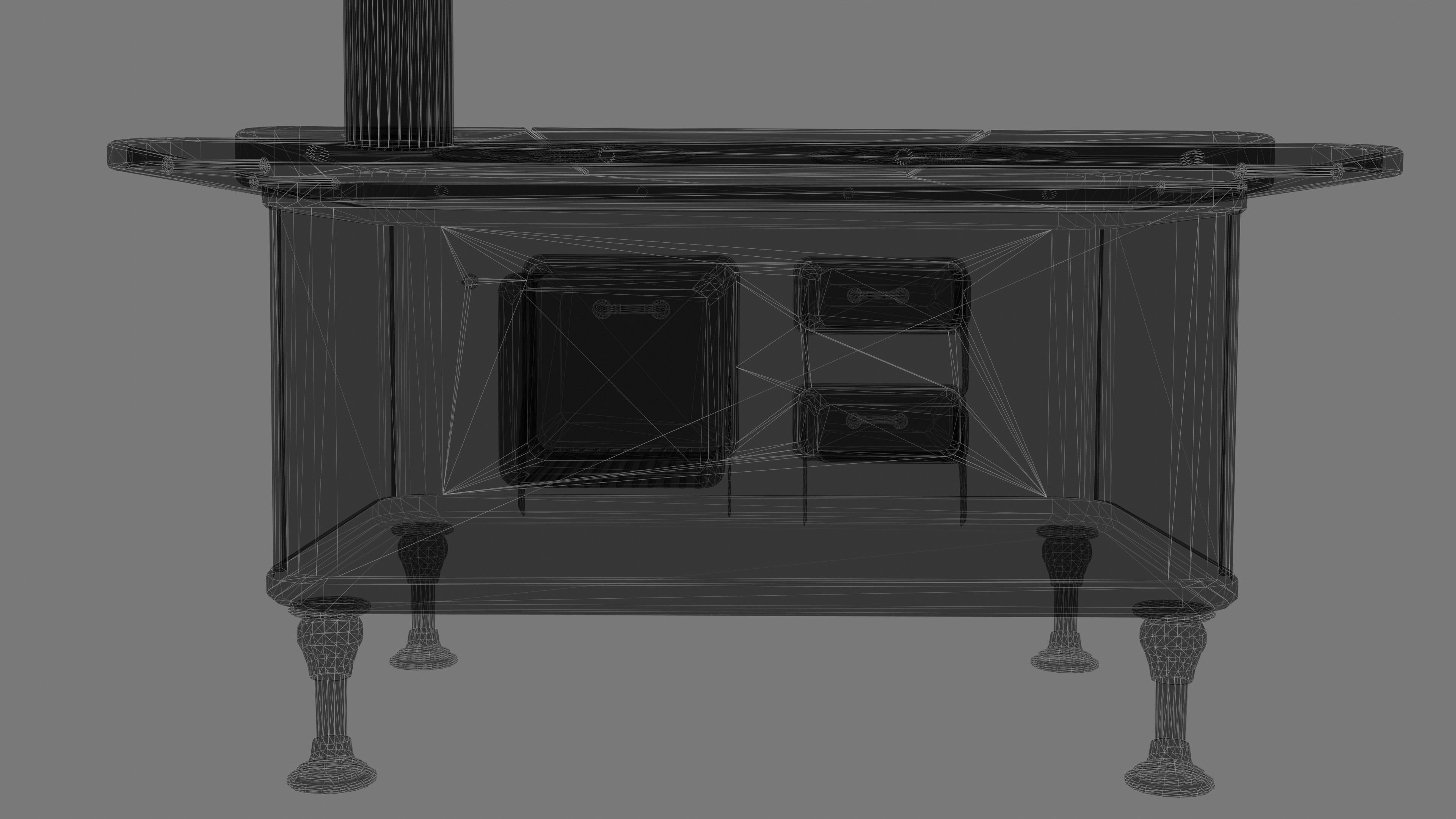 Wood Burning Stove Low-poly 3D model_25