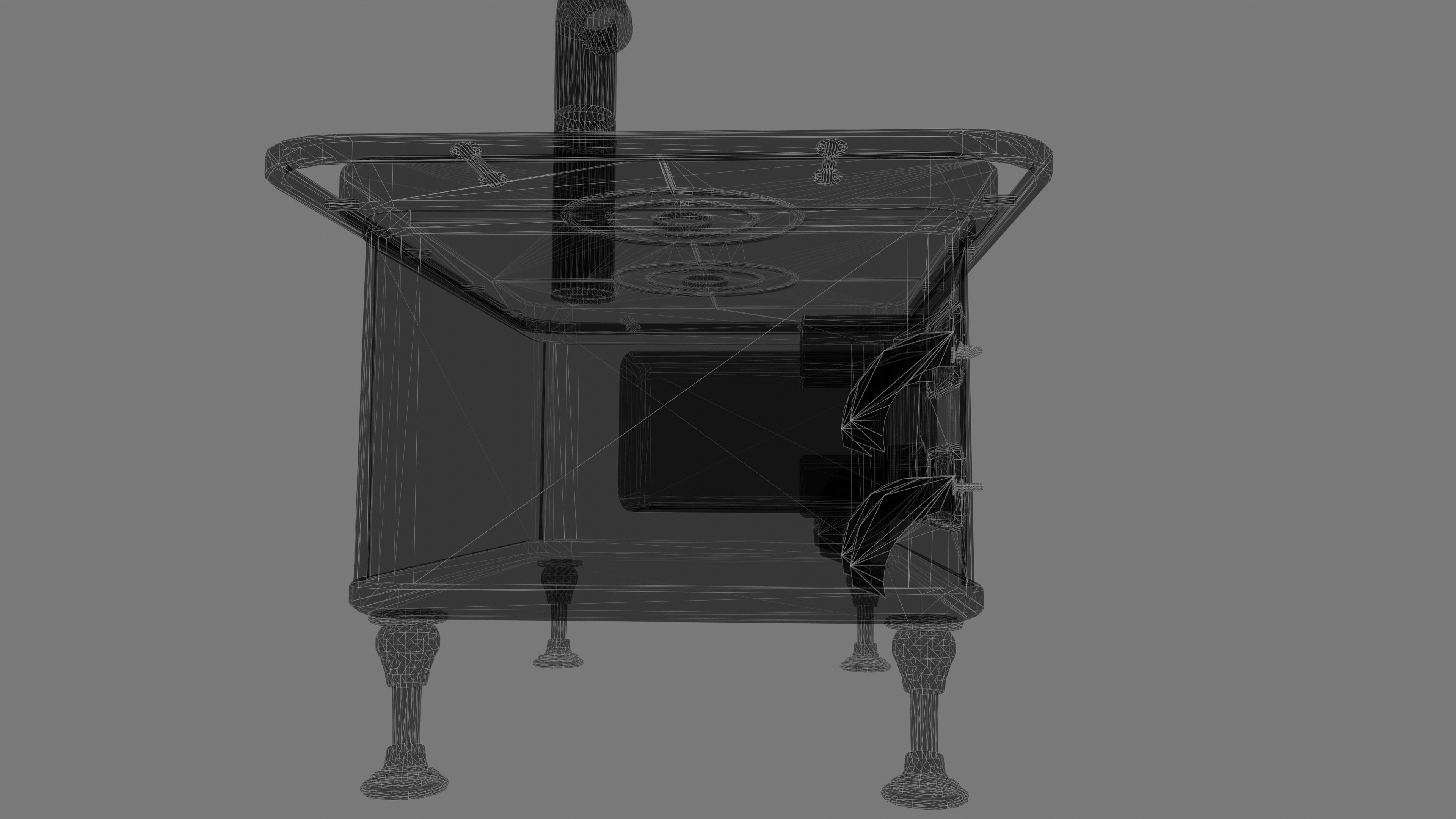 Wood Burning Stove Low-poly 3D model_27