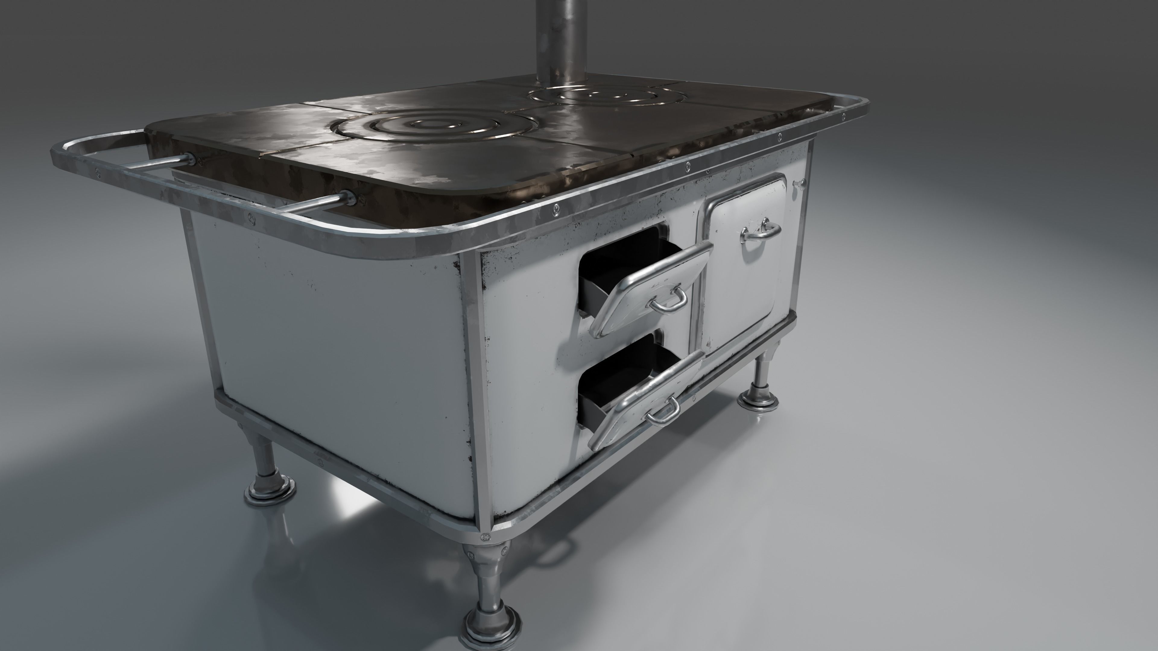 Wood Burning Stove Low-poly 3D model_18