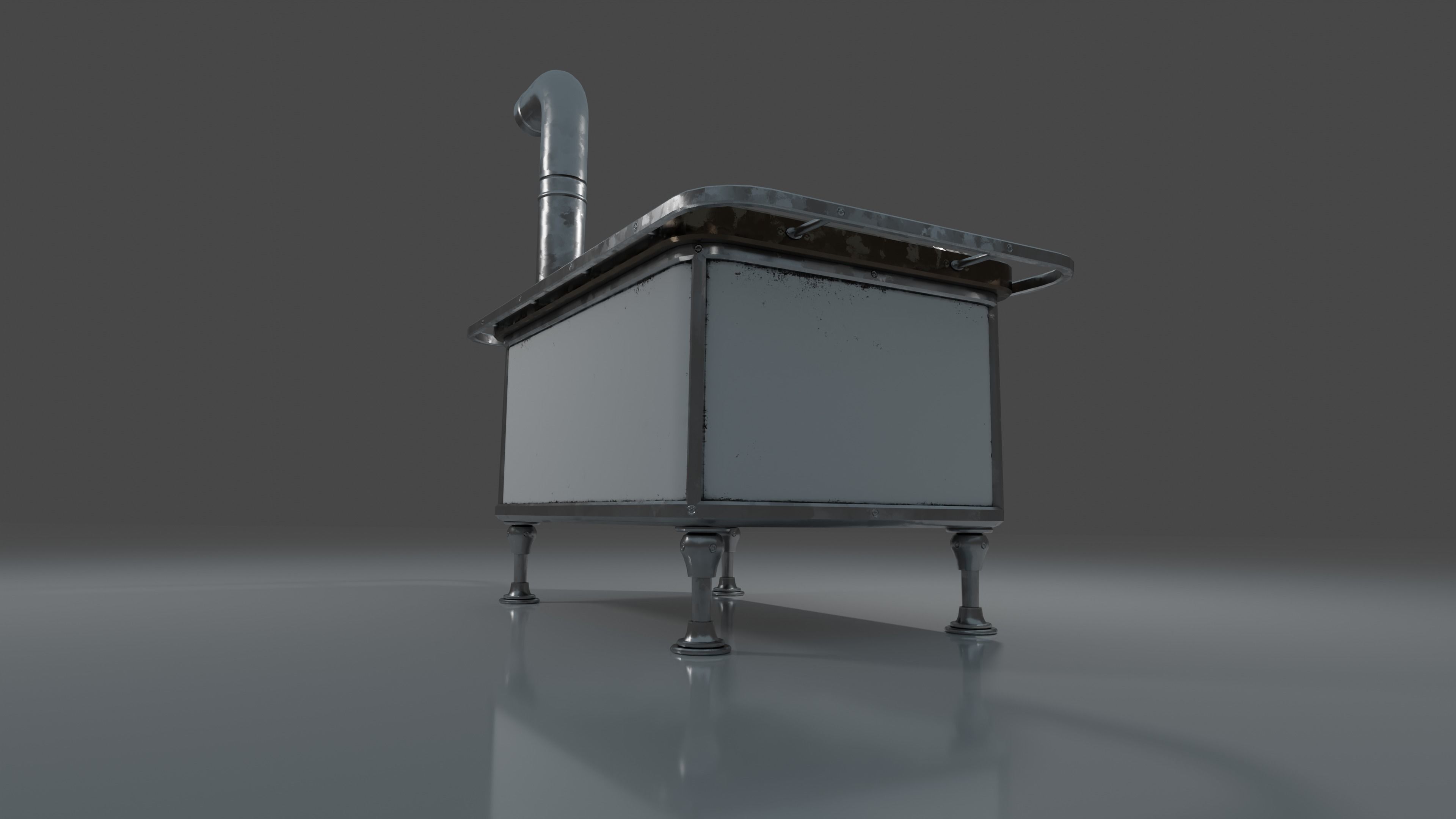 Wood Burning Stove Low-poly 3D model_12