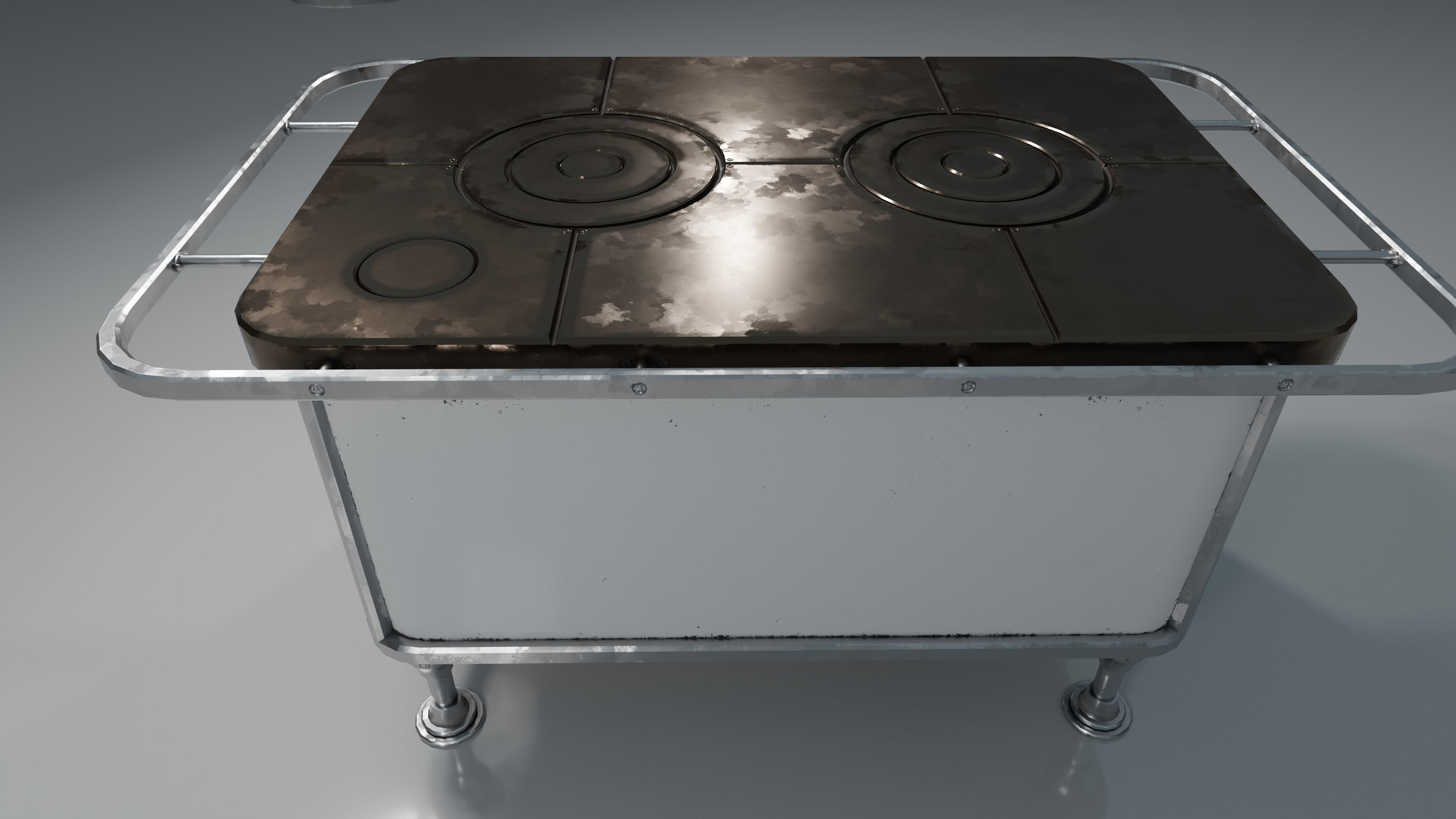 Wood Burning Stove Low-poly 3D model_7