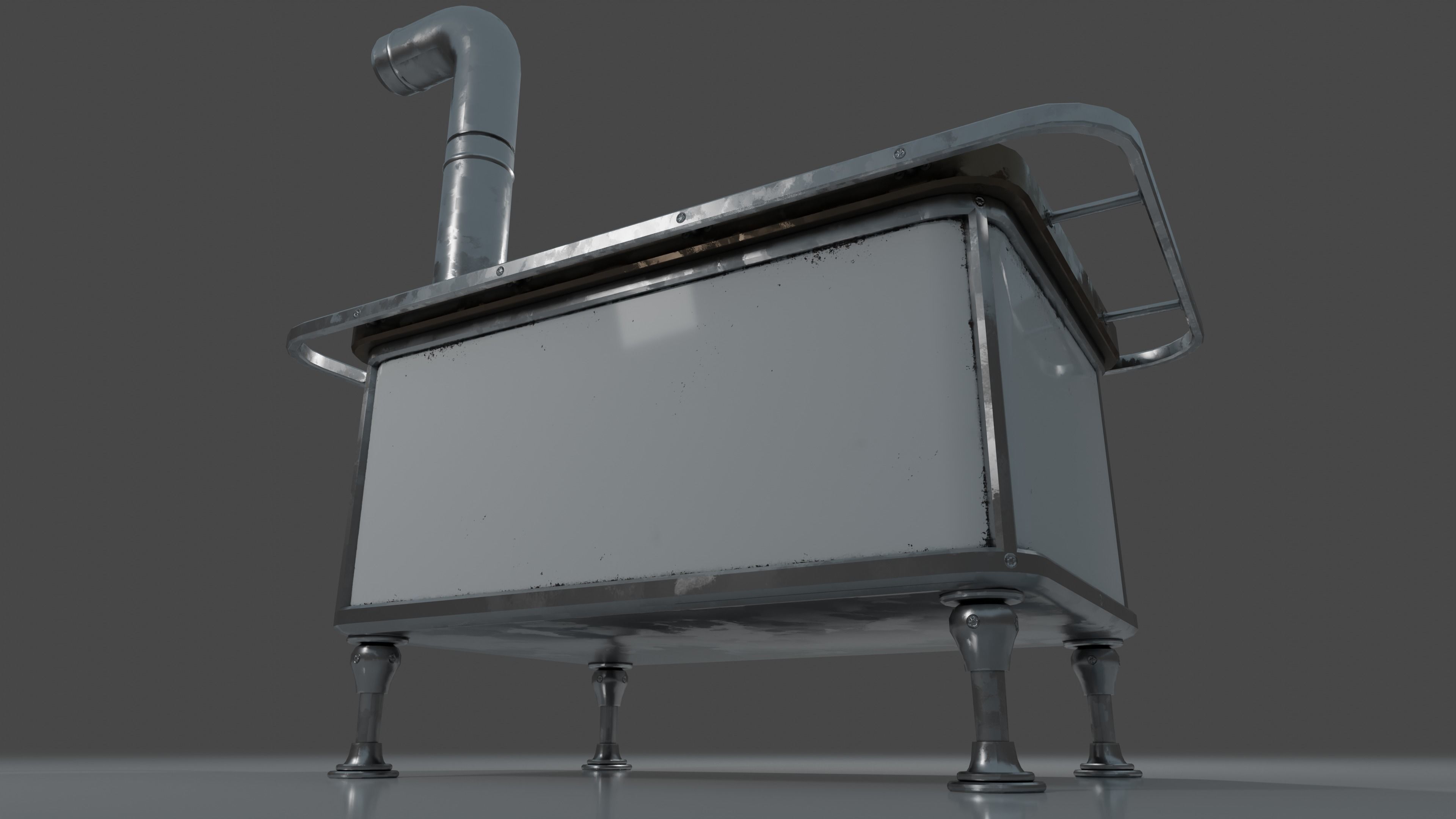 Wood Burning Stove Low-poly 3D model_9