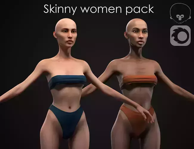 Skinny women 3D Model Collection