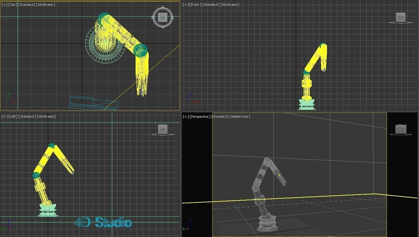 Animated Robot Hand using Bones  Low-Poly 3D  Low-poly 3D model_1