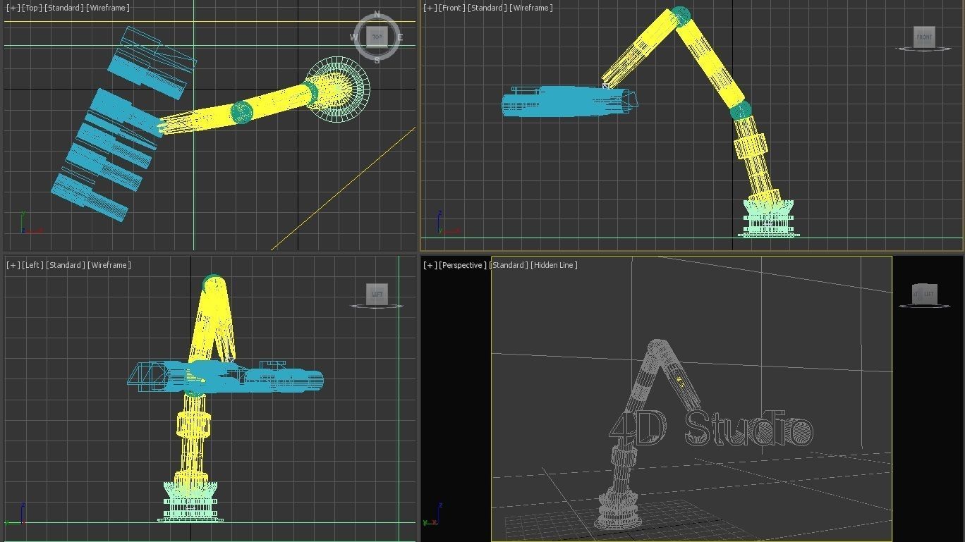 Animated Robot Hand using Bones  Low-Poly 3D  Low-poly 3D model_3