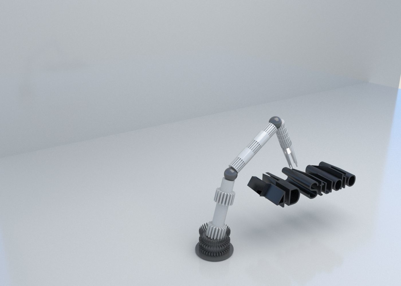 Animated Robot Hand using Bones  Low-Poly 3D  Low-poly 3D model_5