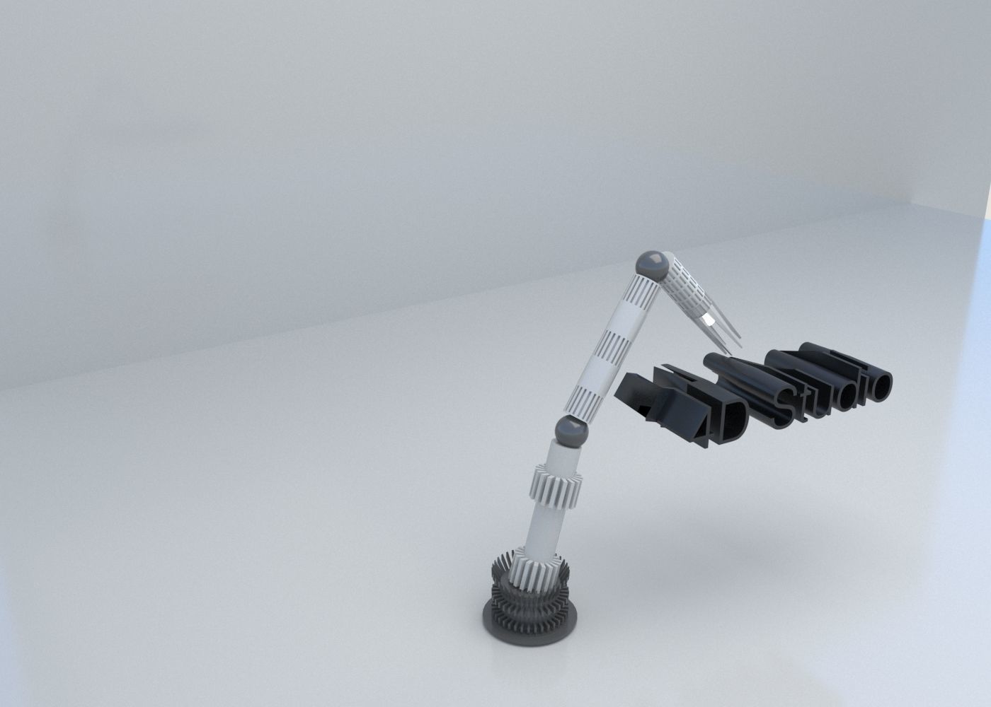 Animated Robot Hand using Bones  Low-Poly 3D  Low-poly 3D model_12