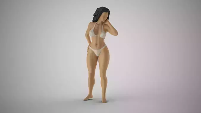 Girl Looking Leaning from Above 3D print model