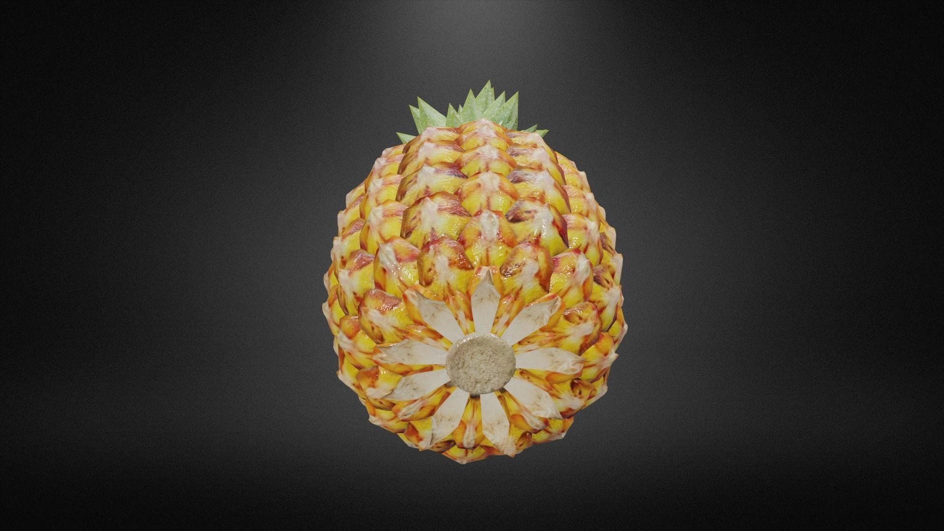Pineapple Low-poly 3D model_4