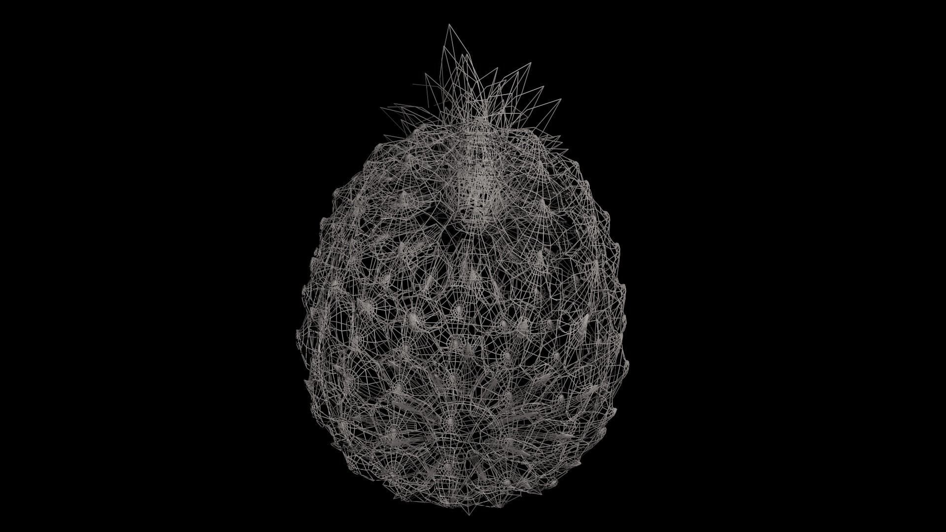 Pineapple Low-poly 3D model_9