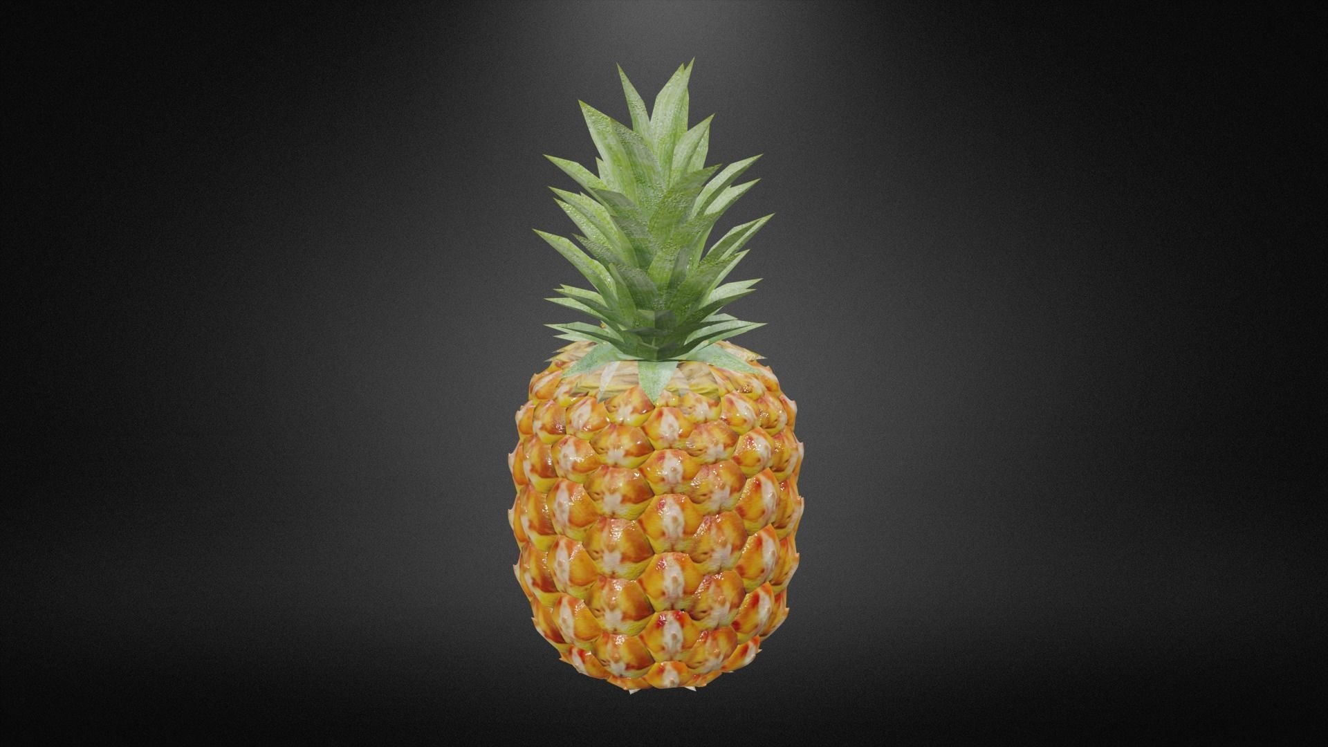 Pineapple Low-poly 3D model_6