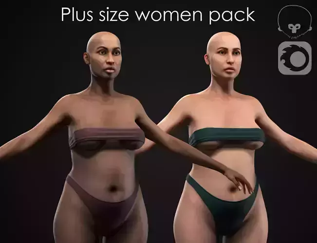 Plus size women 3D Model Collection