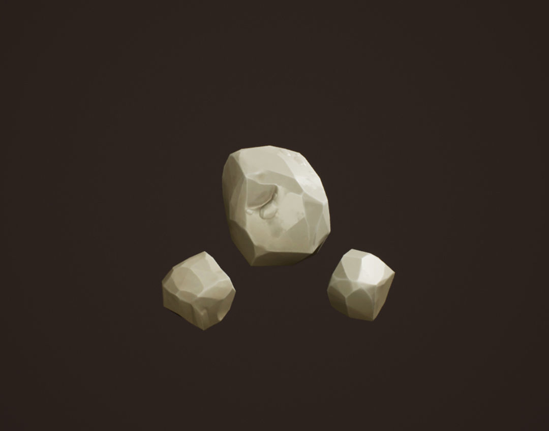Stylized Western Rocks Low-poly 3D model_3
