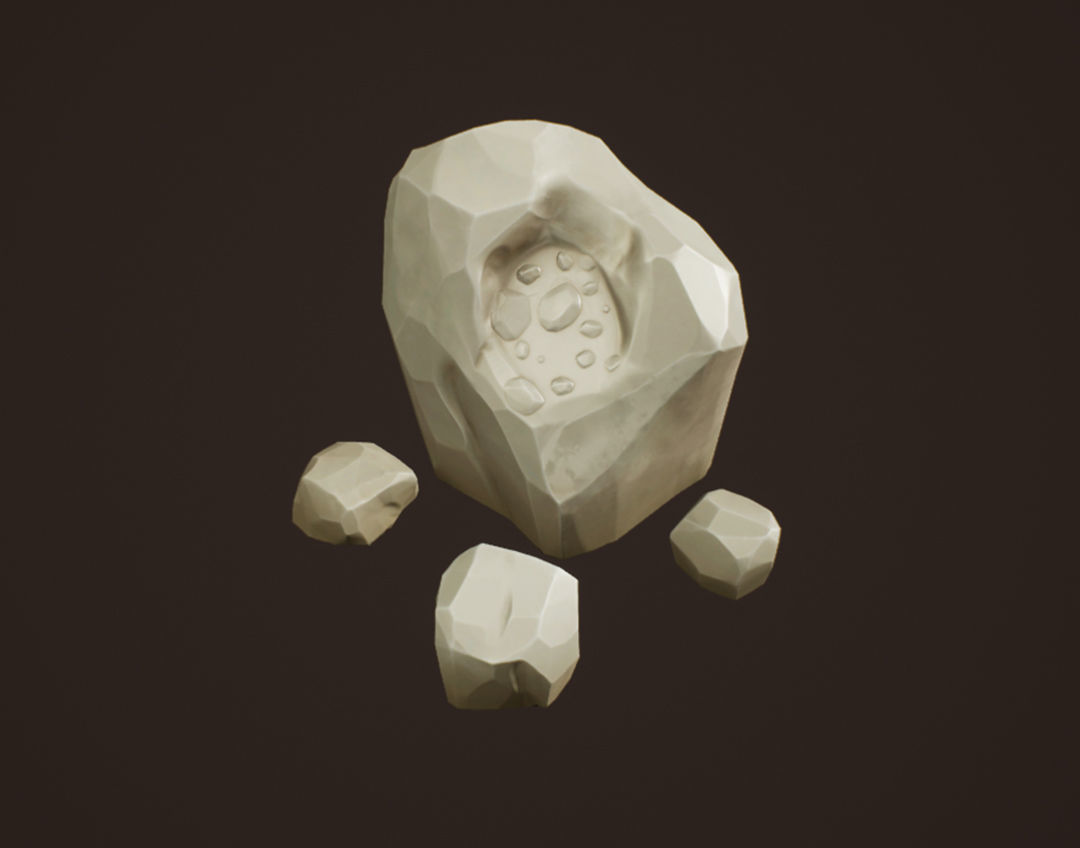 Stylized Western Rocks Low-poly 3D model_2