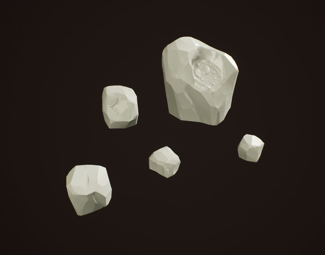 Stylized Western Rocks Low-poly 3D model_4