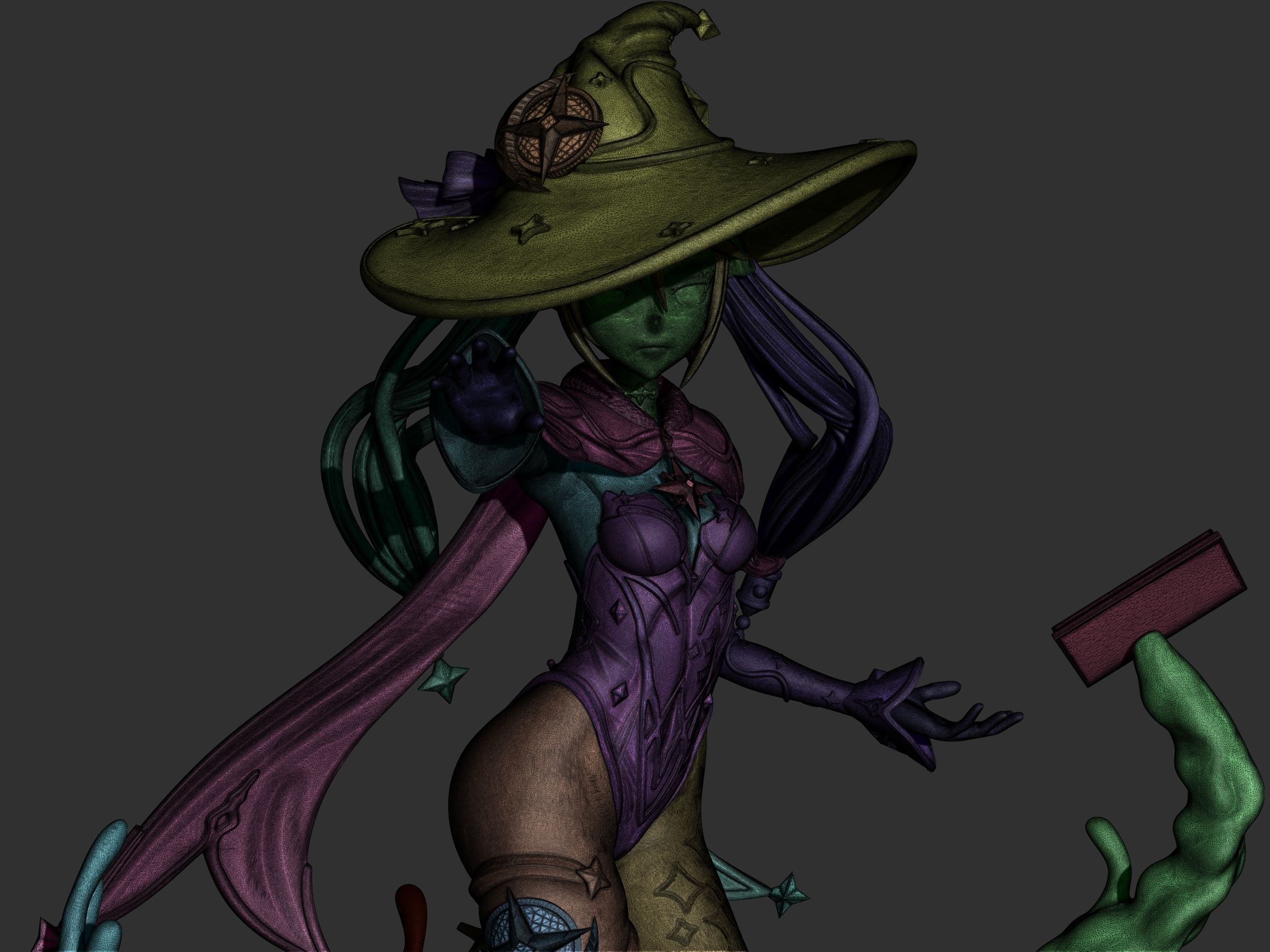 mona genshin impact figure 3d 3D print model_13