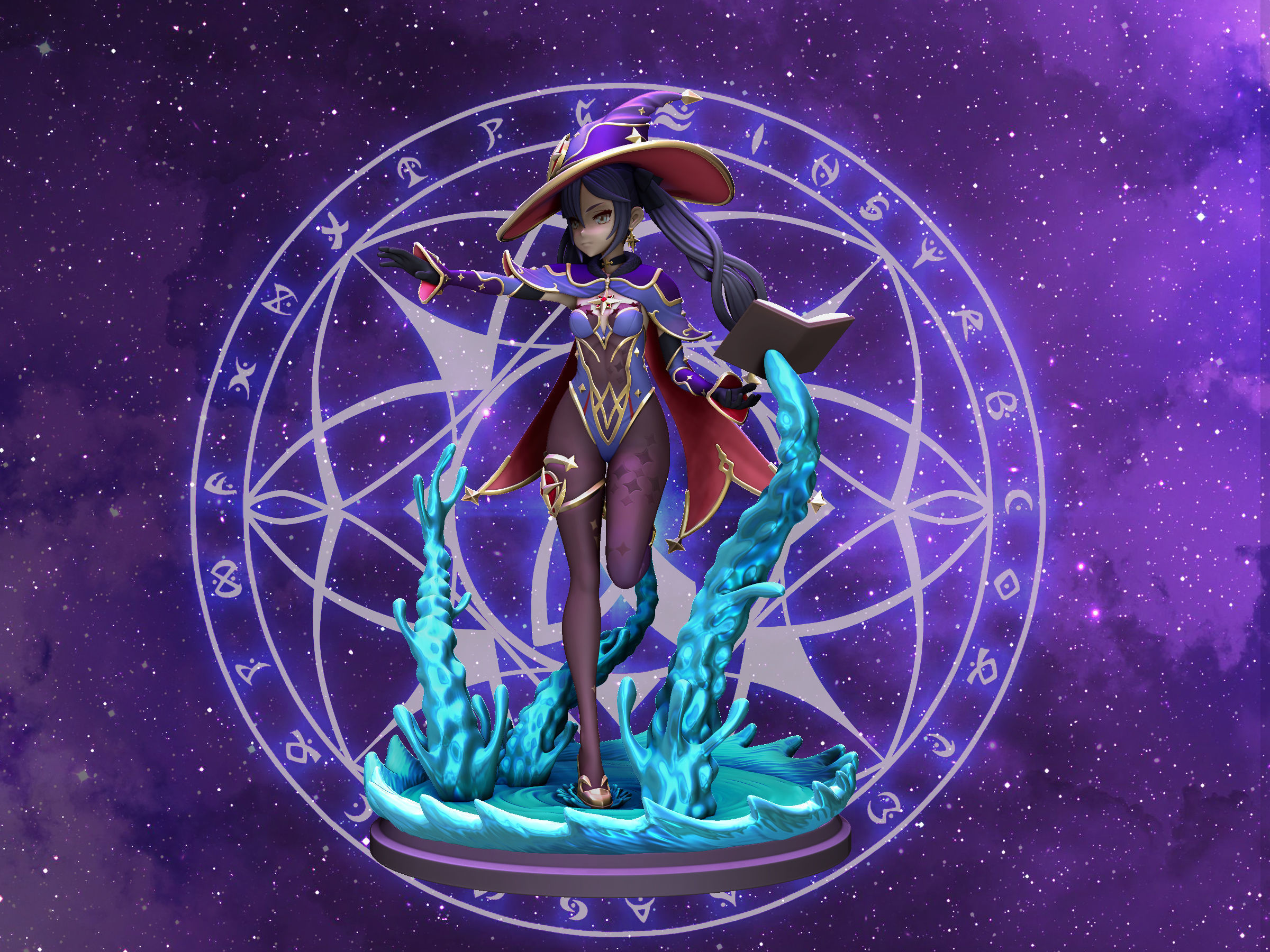 mona genshin impact figure 3d 3D print model_4