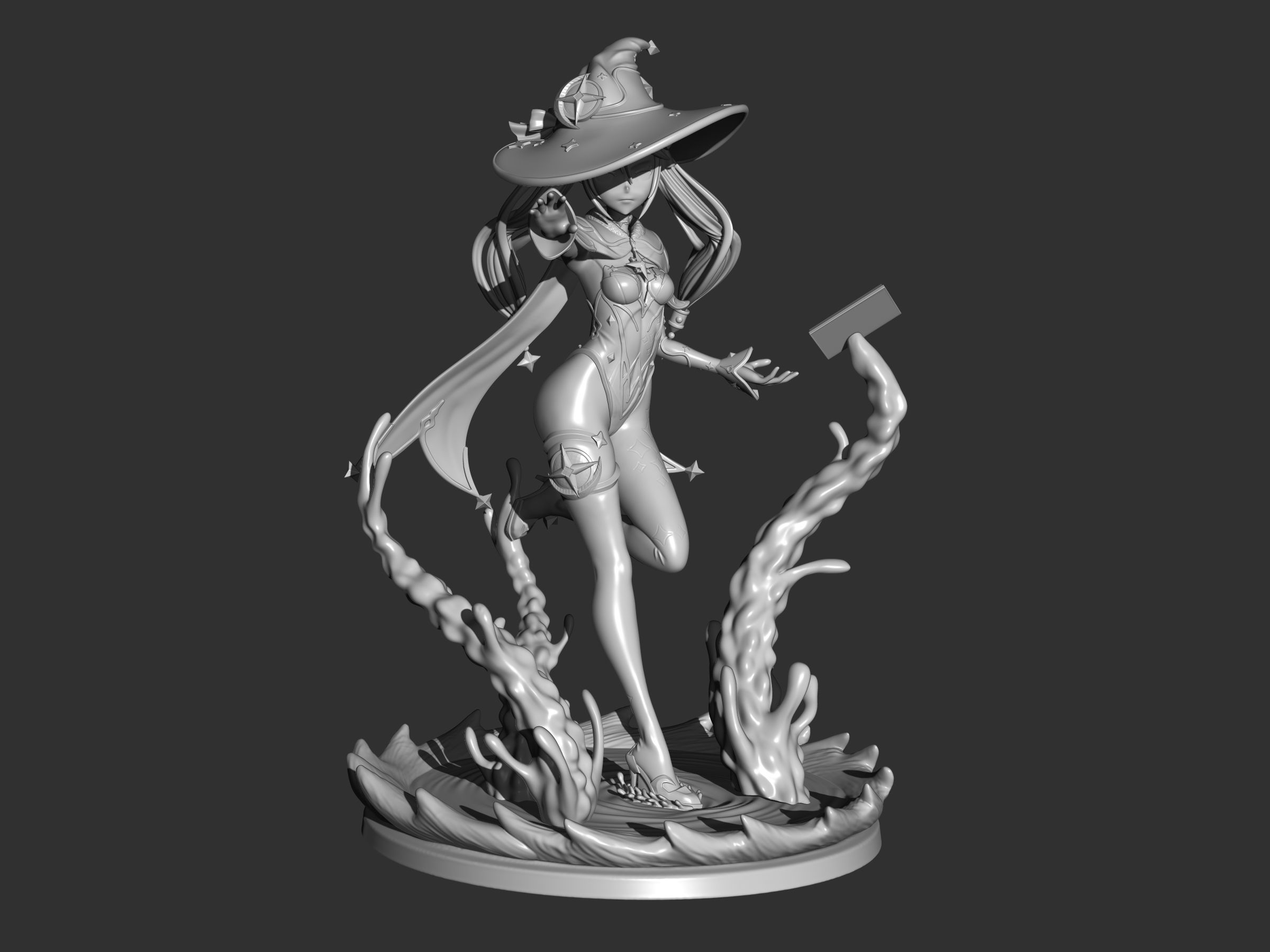 mona genshin impact figure 3d 3D print model_8