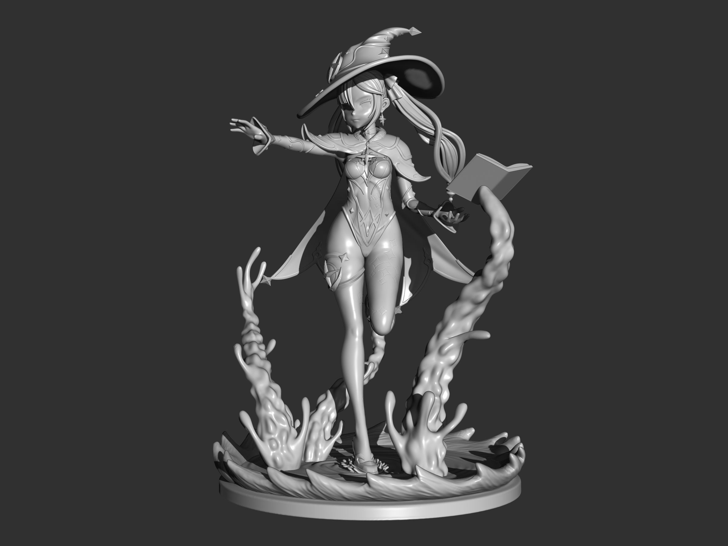 mona genshin impact figure 3d 3D print model_10