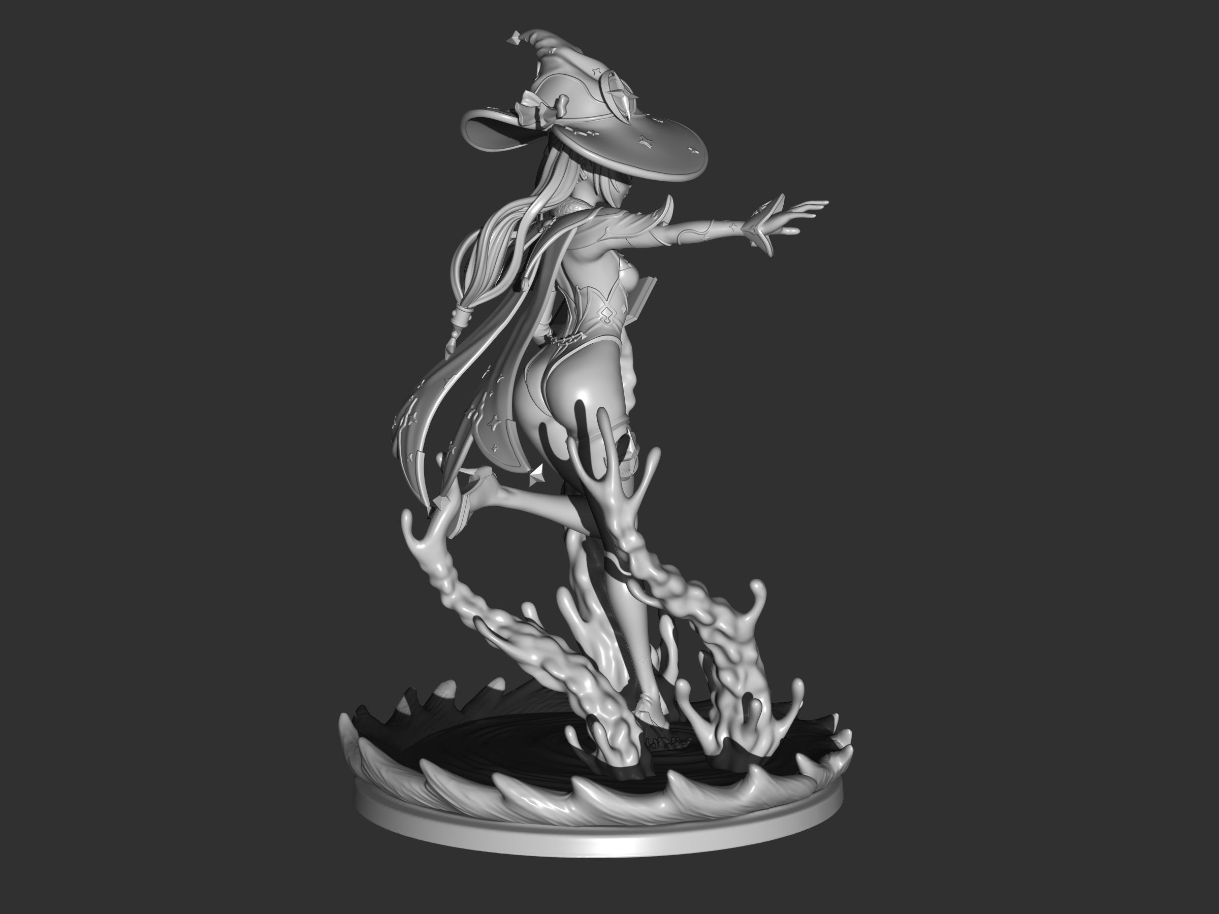 mona genshin impact figure 3d 3D print model_7