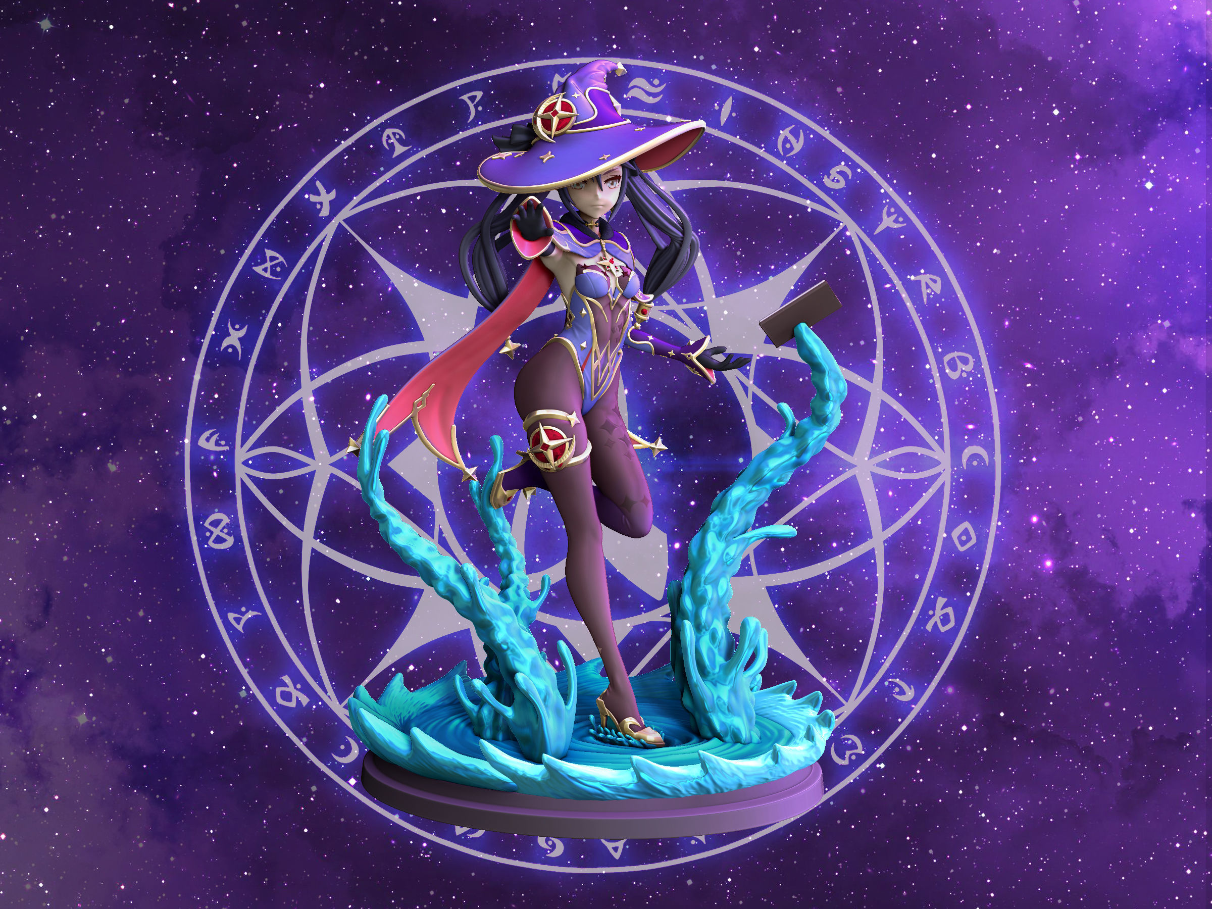 mona genshin impact figure 3d 3D print model_2