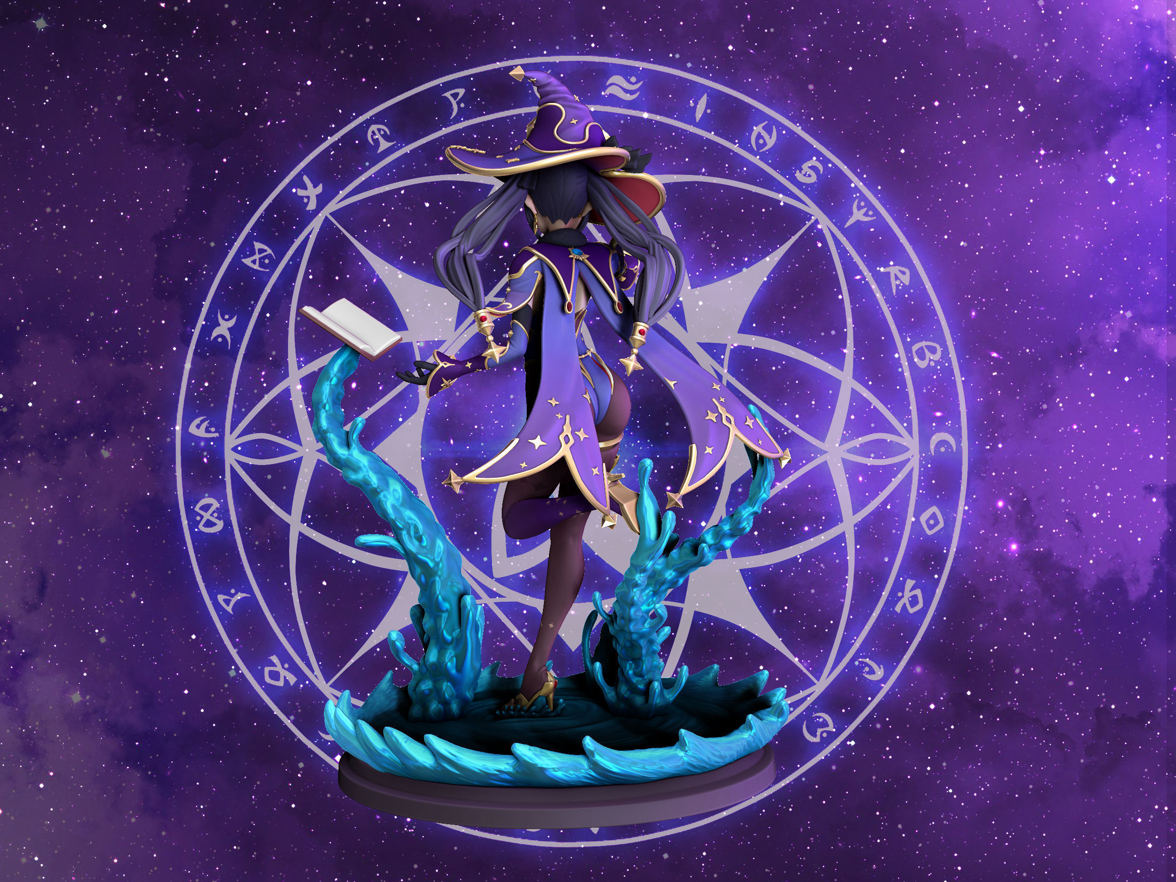 mona genshin impact figure 3d 3D print model_3