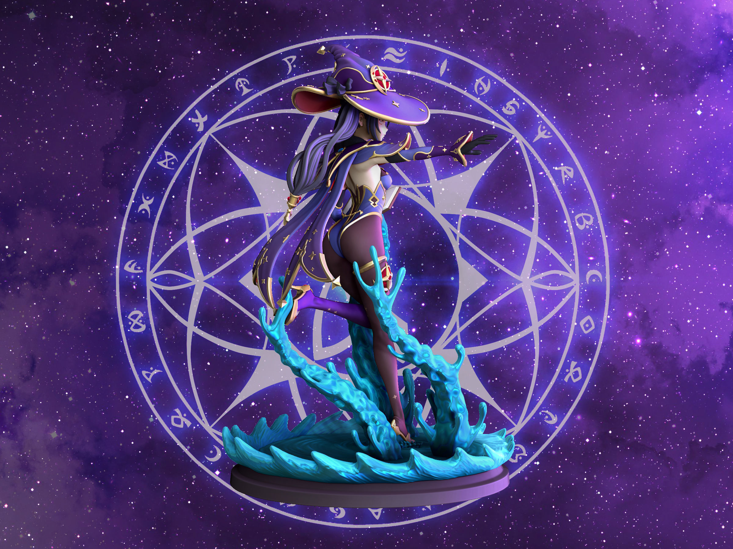 mona genshin impact figure 3d 3D print model_6