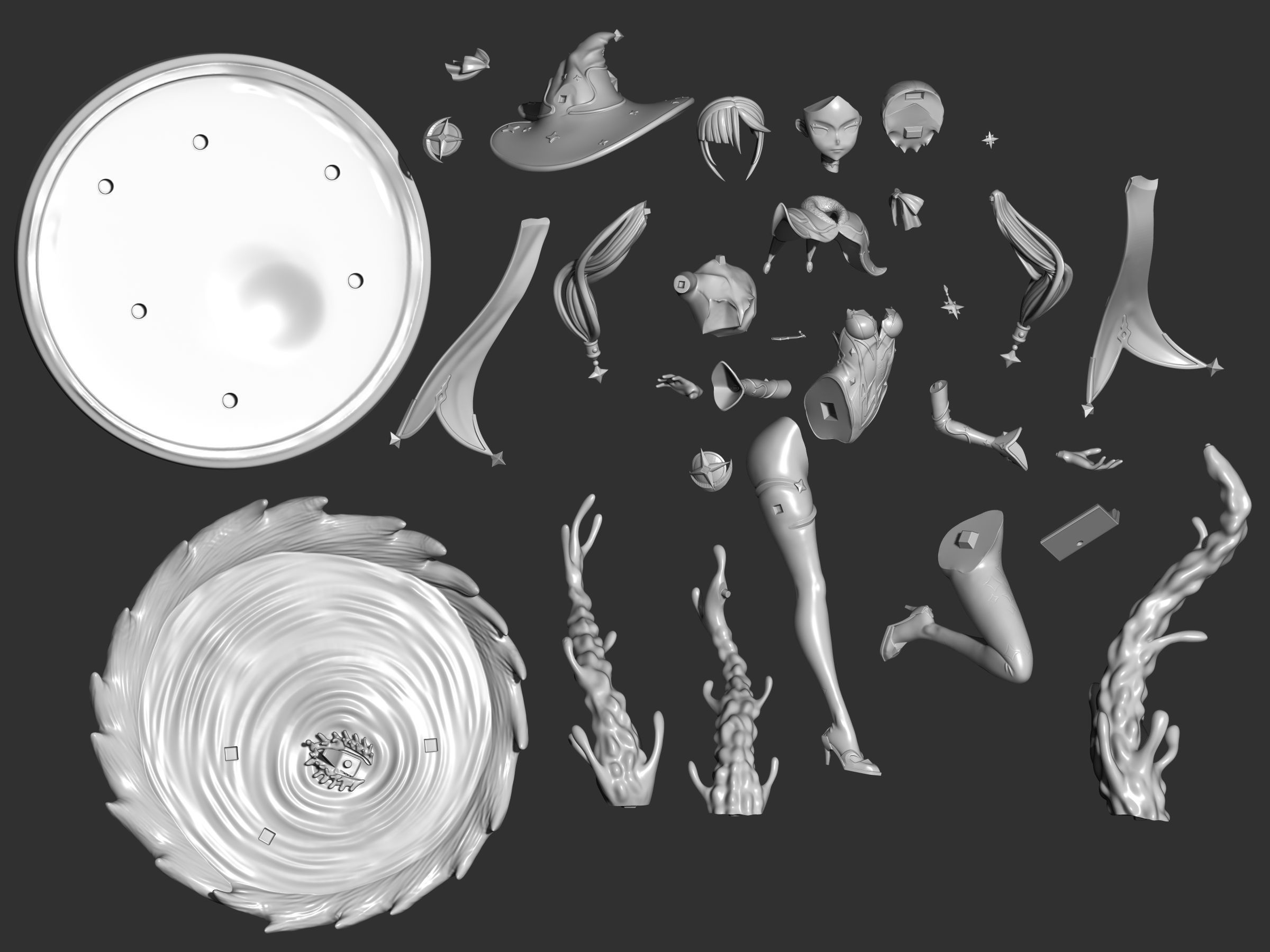 mona genshin impact figure 3d 3D print model_12