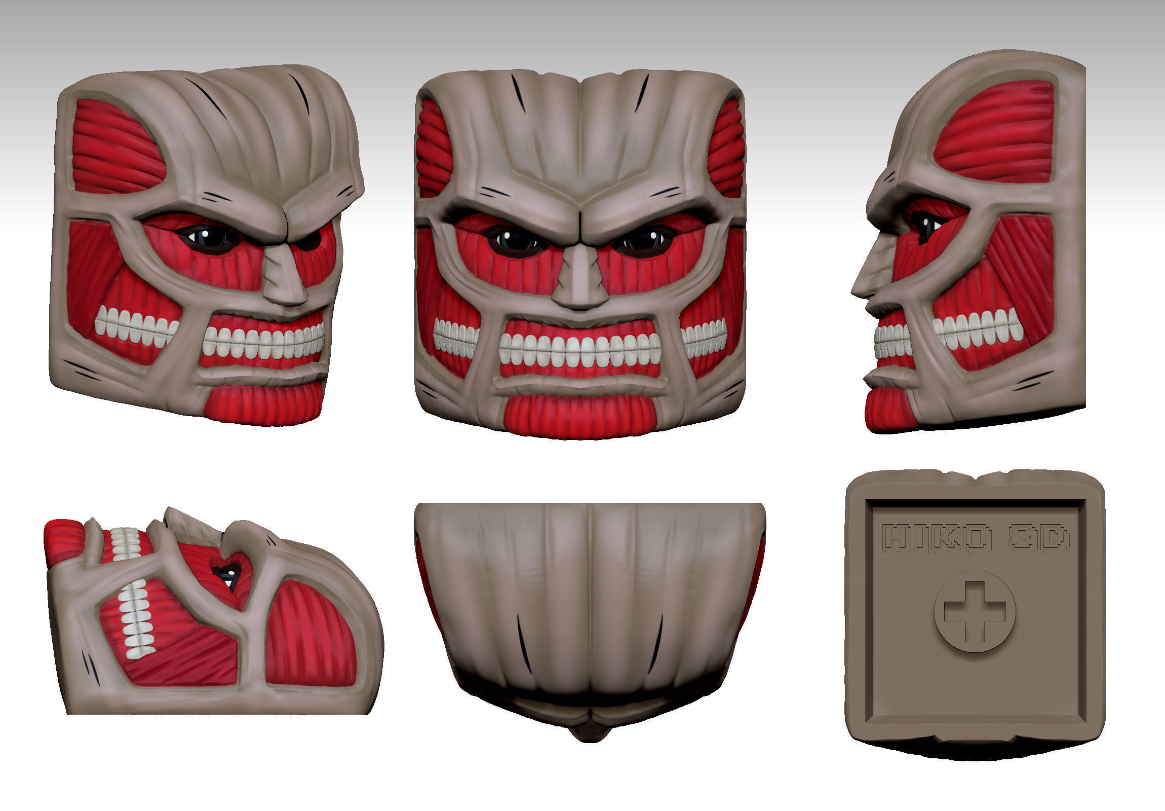 Colossal Titan - Keycap 3D mechanical keyboard - Attack on Titan 3D print model_5