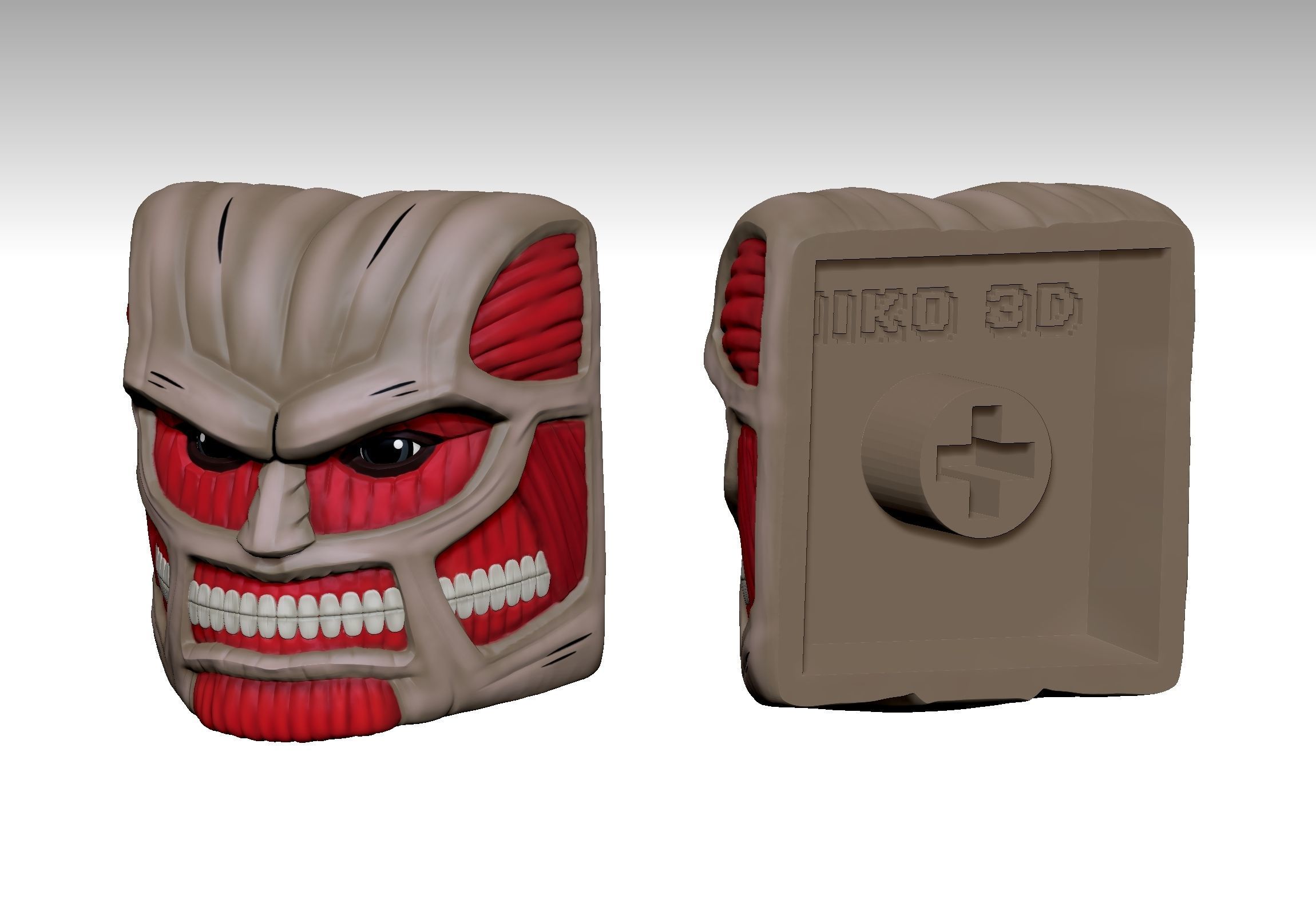 Colossal Titan - Keycap 3D mechanical keyboard - Attack on Titan 3D print model_6