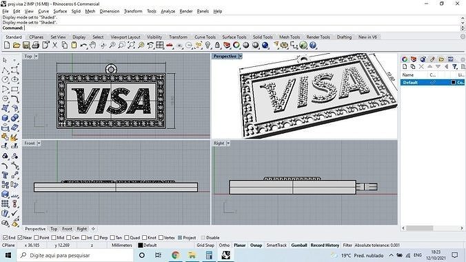 Visa pendant 3D print model