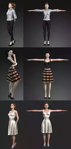 Set 3 in 1 Woman T-pose