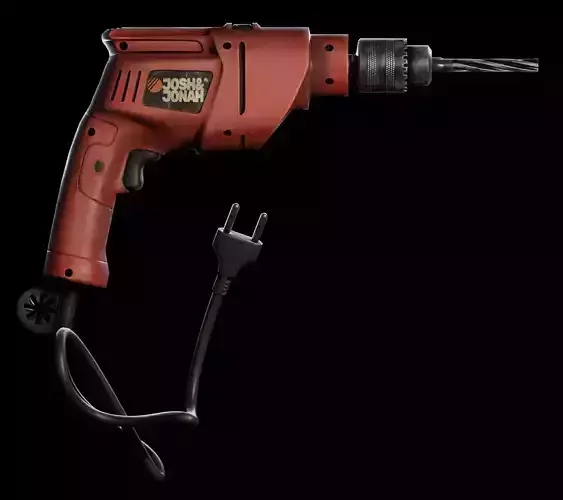 Drilling Machine Low-poly 3D model