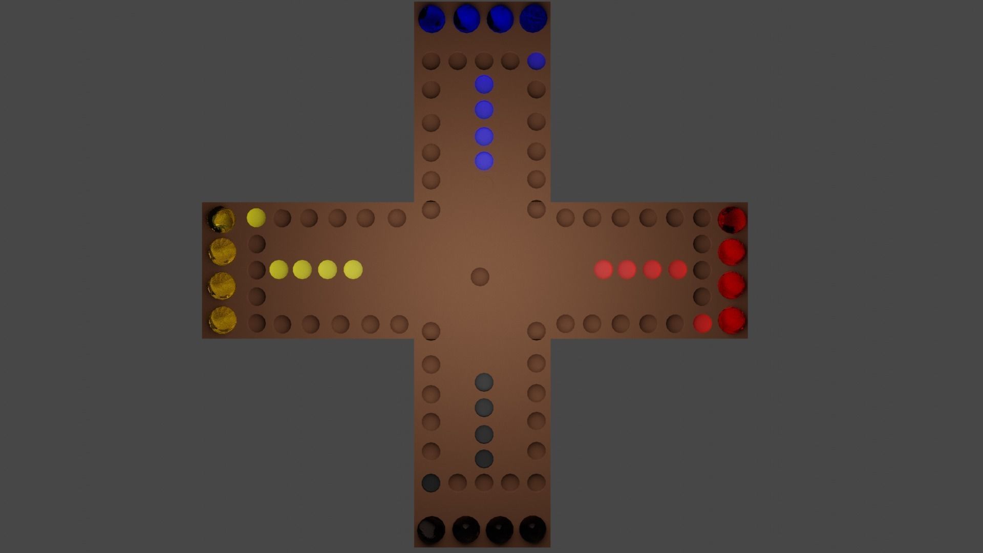 Ludo Board Or Aggravation Board Low-poly 3D model_1
