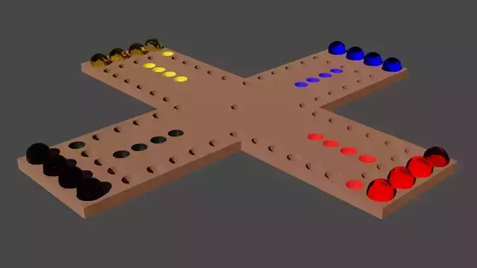 Ludo Board Or Aggravation Board Low-poly 3D model