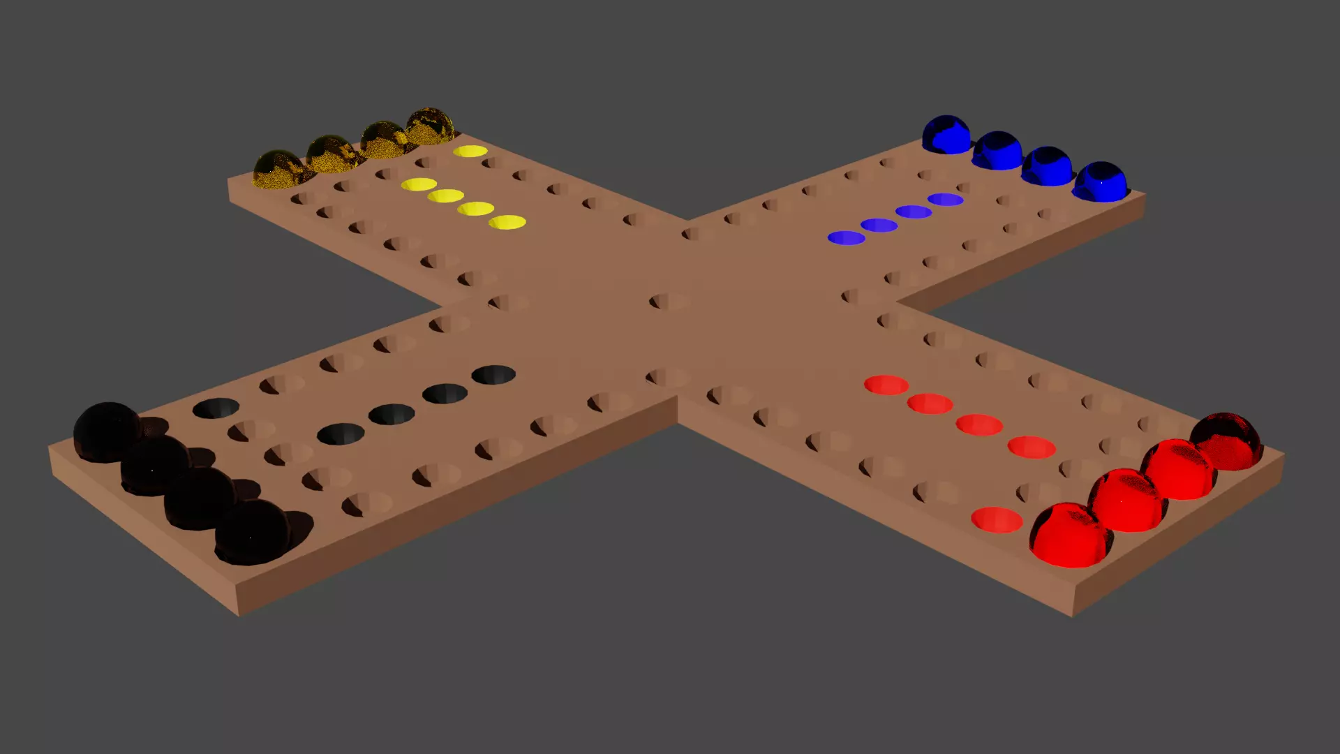 Ludo Board Or Aggravation Board Low-poly 3D model_0