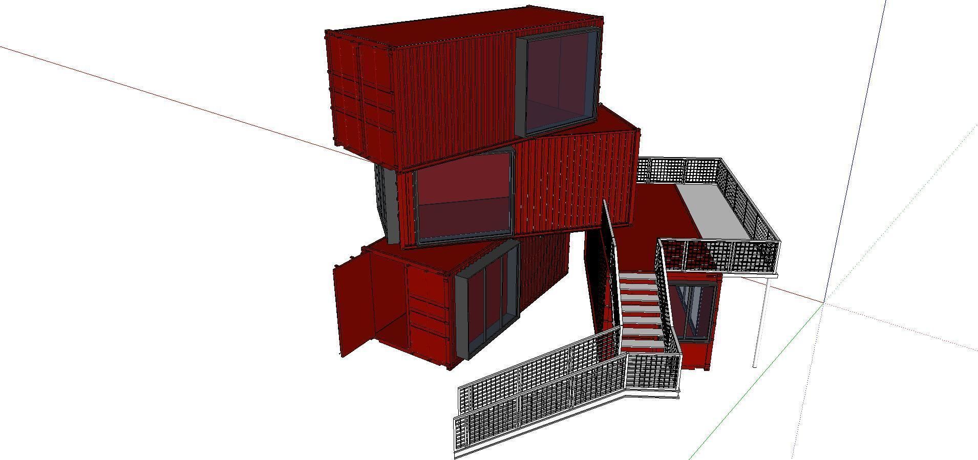 City Simple Art Building-Container-0126 3D model_4