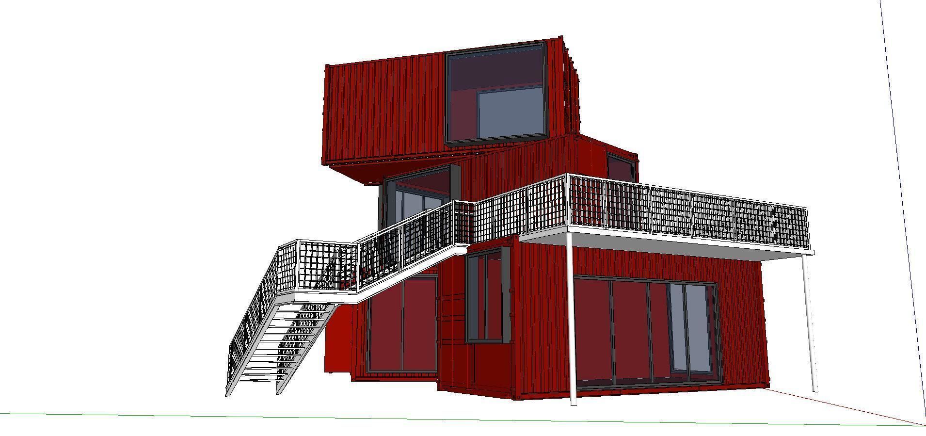 City Simple Art Building-Container-0126 3D model_2