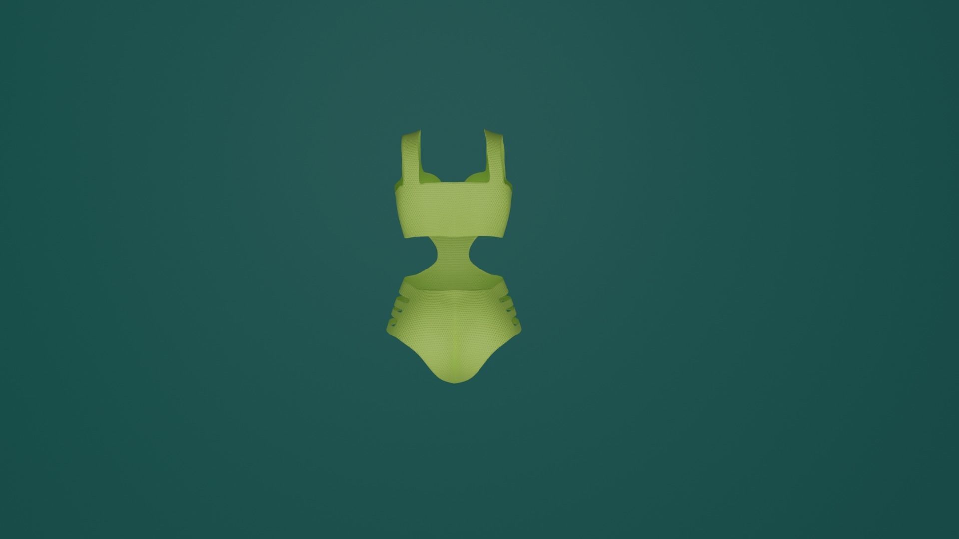 Swimsuit yellow Low-poly 3D model_2