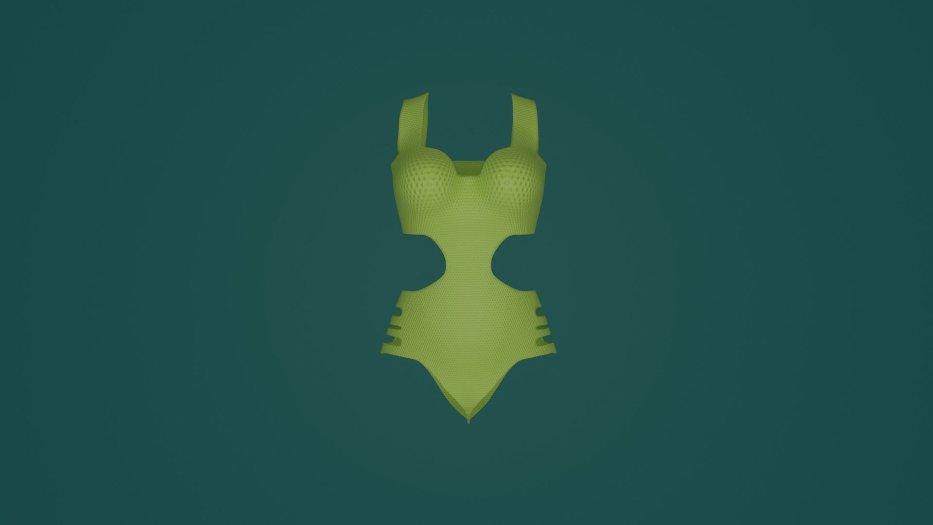 Swimsuit yellow Low-poly 3D model_3