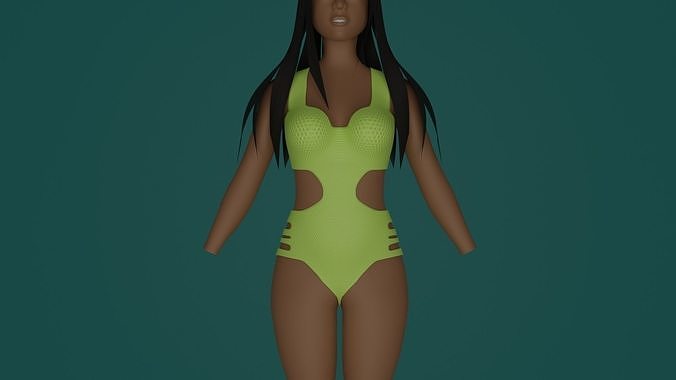 Swimsuit yellow Low-poly 3D model