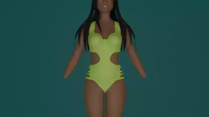 Swimsuit yellow Low-poly 3D model