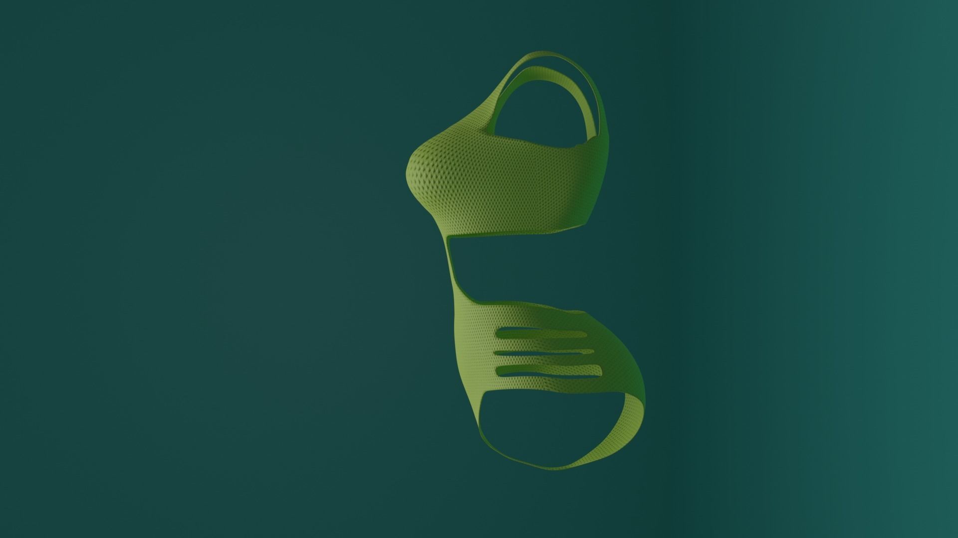 Swimsuit yellow Low-poly 3D model_4