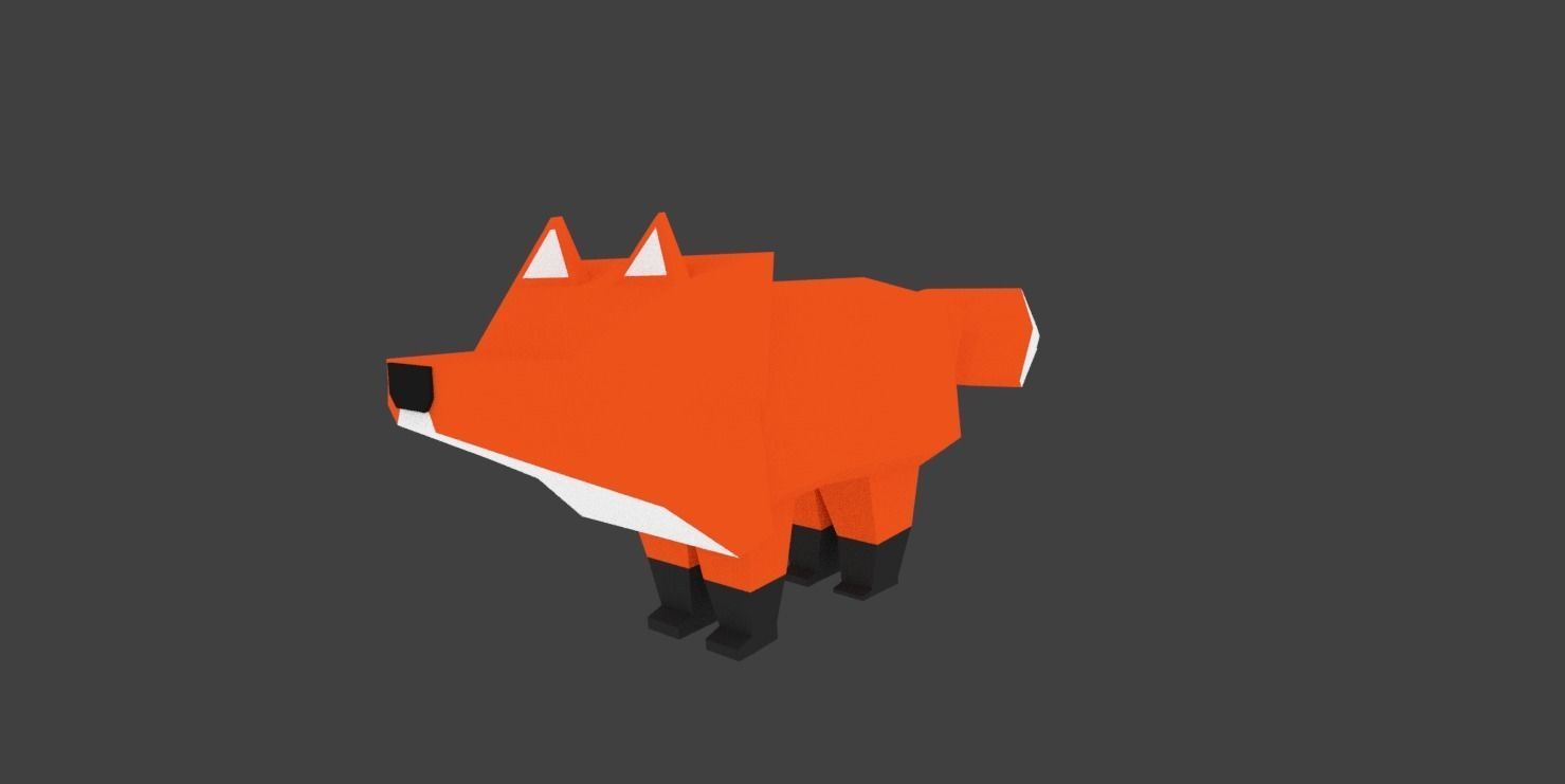 Low-Poly Fox Animation Rig Low-poly 3D model_5