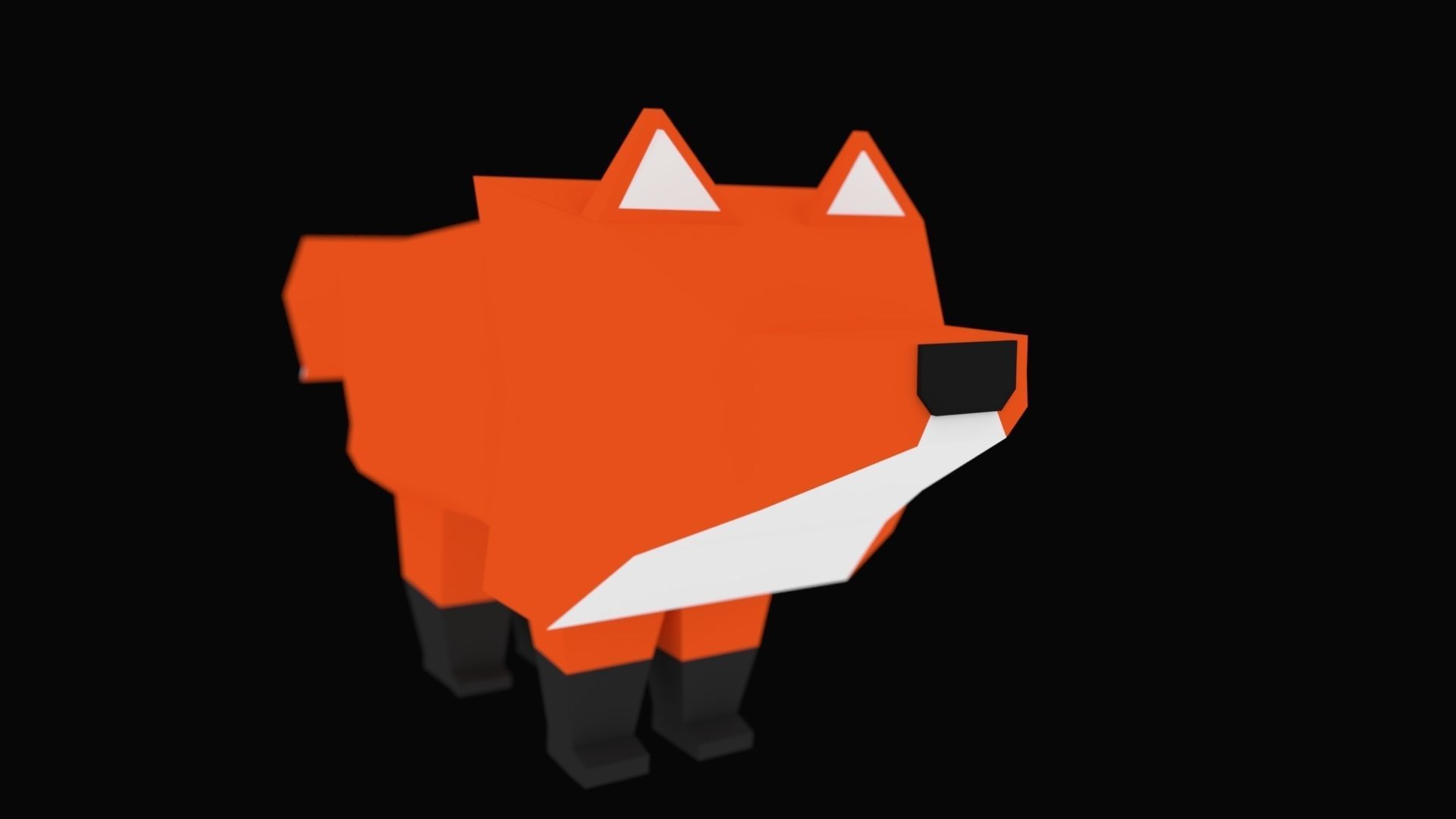 Low-Poly Fox Animation Rig Low-poly 3D model_3