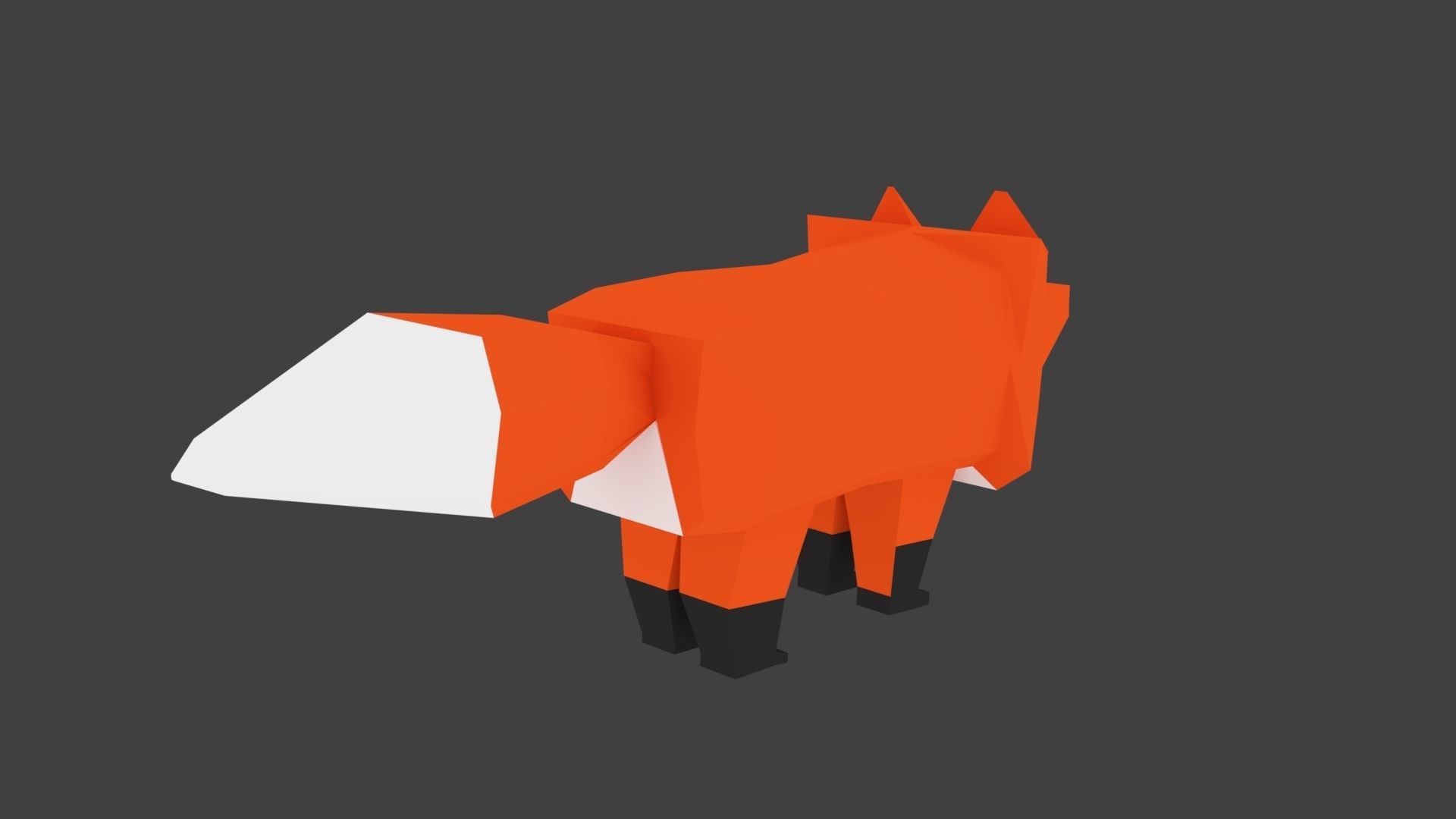 Low-Poly Fox Animation Rig Low-poly 3D model_2